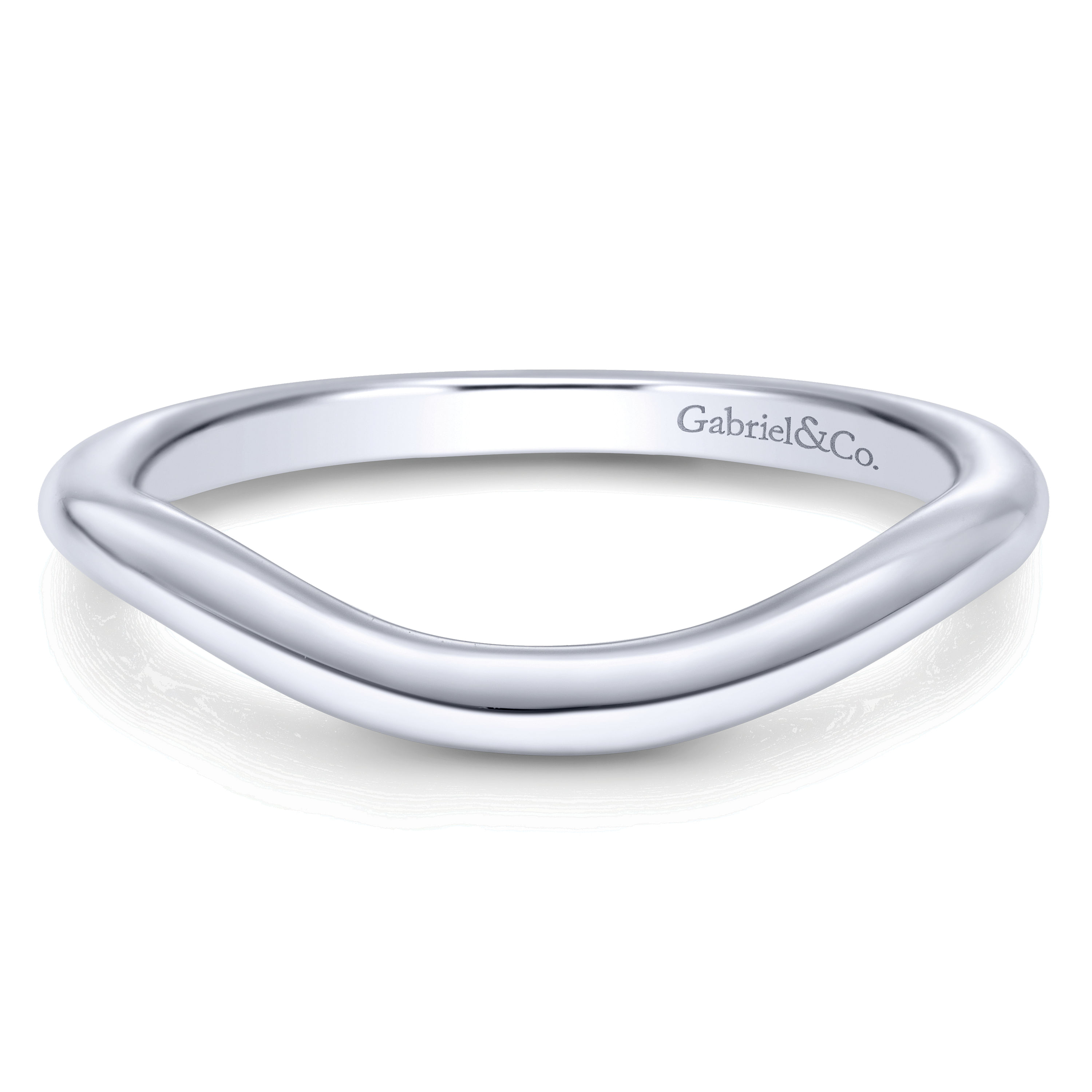 14k White Gold Curved 14k White Gold Curved