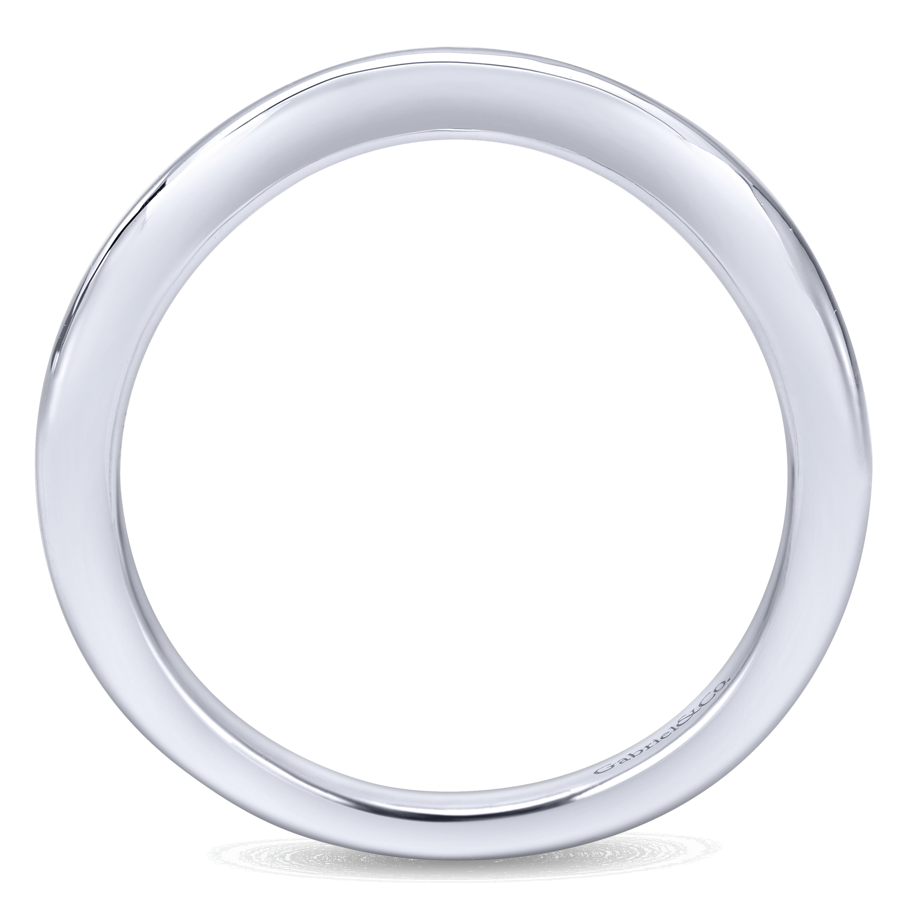 14k White Gold Curved Wedding Band angle 2 14k White Gold Curved Wedding Band angle 2