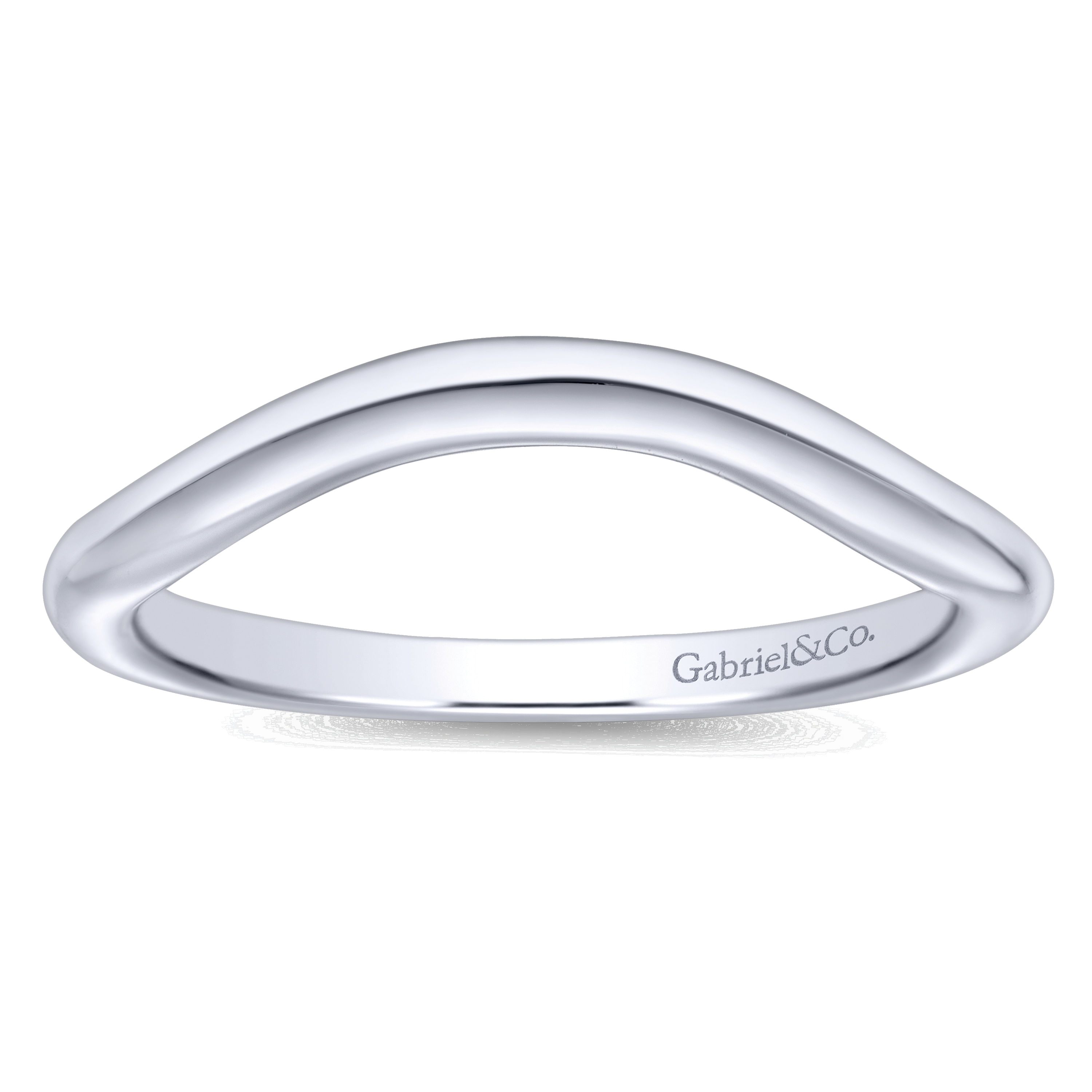 14k White Gold Curved Wedding Band angle 5 14k White Gold Curved Wedding Band angle 5