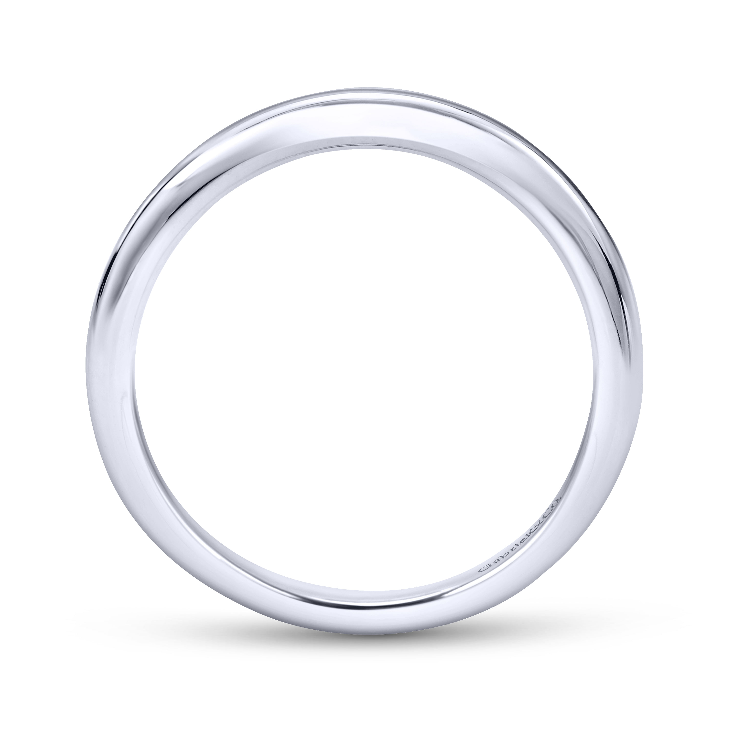 14k White Gold Curved Wedding Band angle 2 14k White Gold Curved Wedding Band angle 2