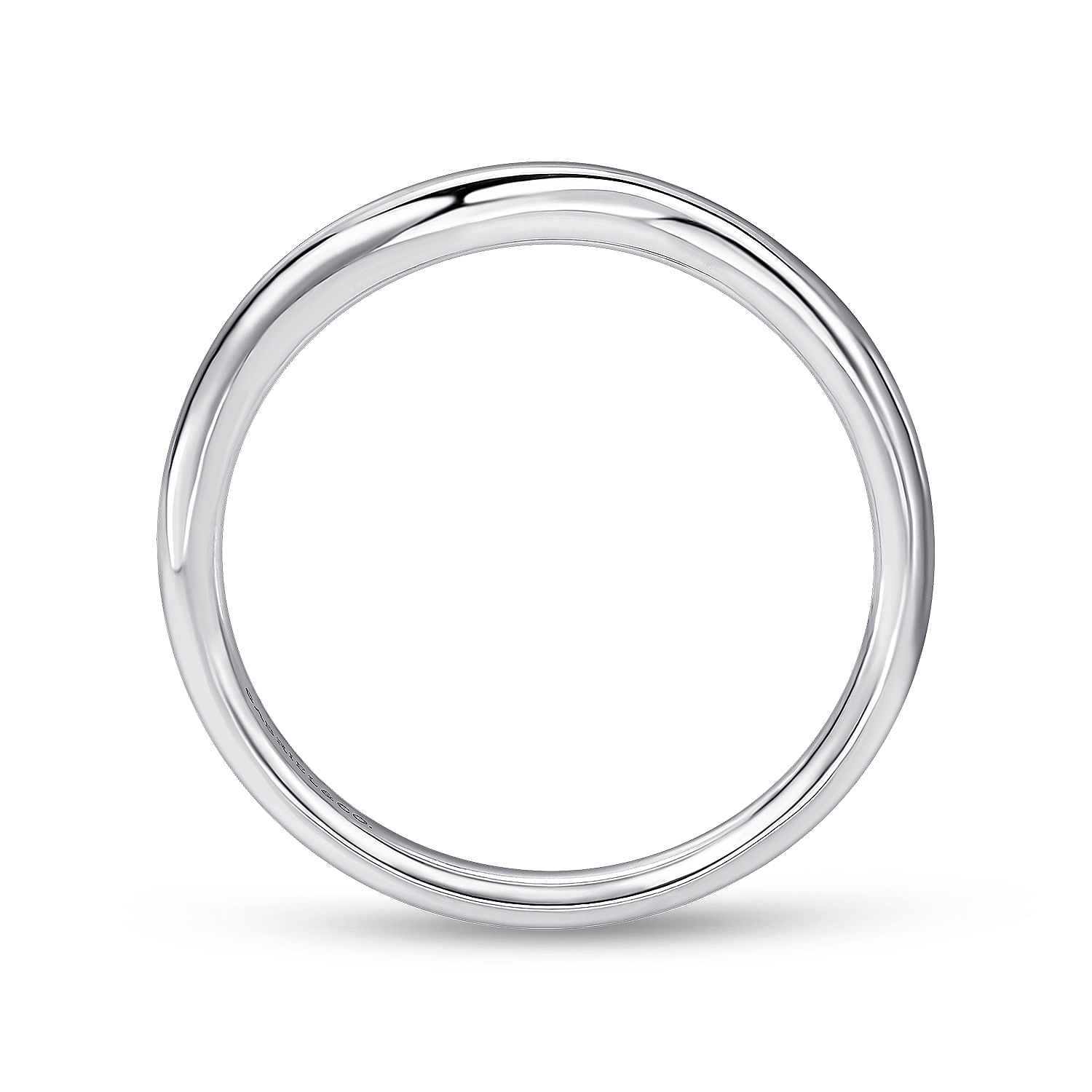 14k White Gold Curved Wedding Band angle 2 14k White Gold Curved Wedding Band angle 2