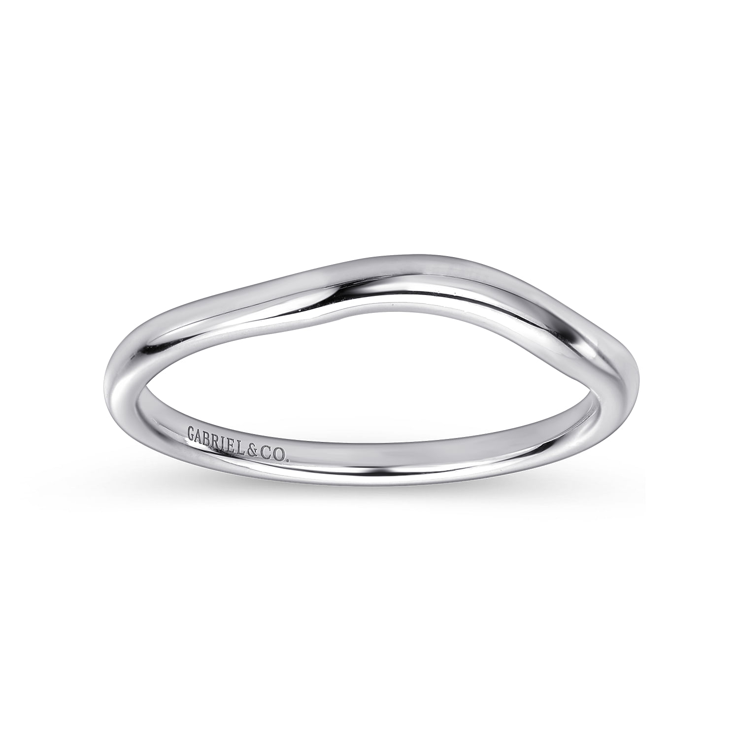 14k White Gold Curved Wedding Band angle 5 14k White Gold Curved Wedding Band angle 5