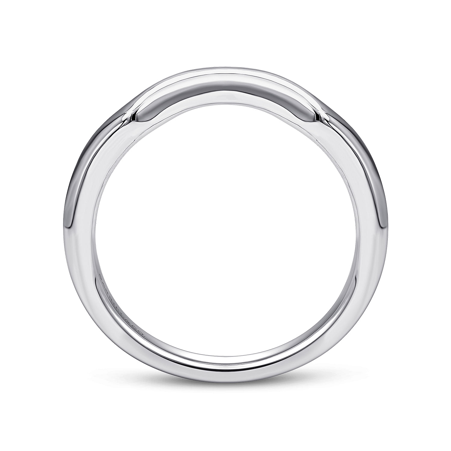 14k White Gold Curved Wedding Band angle 2 14k White Gold Curved Wedding Band angle 2