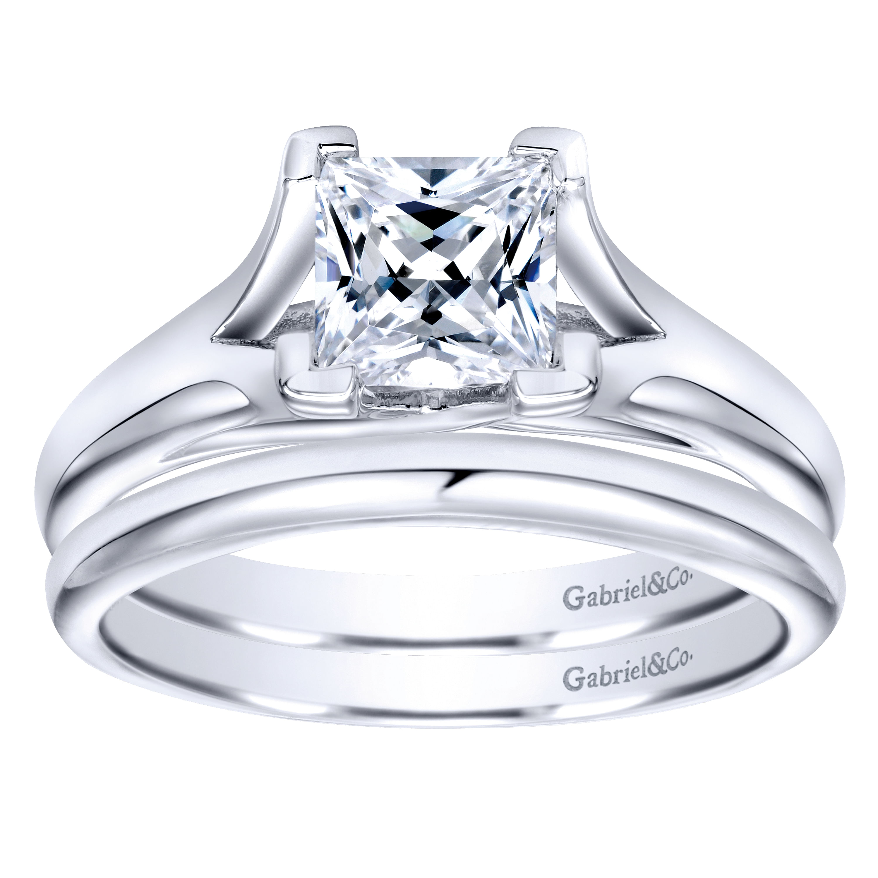 14k White Gold Curved Wedding Band angle 4 14k White Gold Curved Wedding Band angle 4