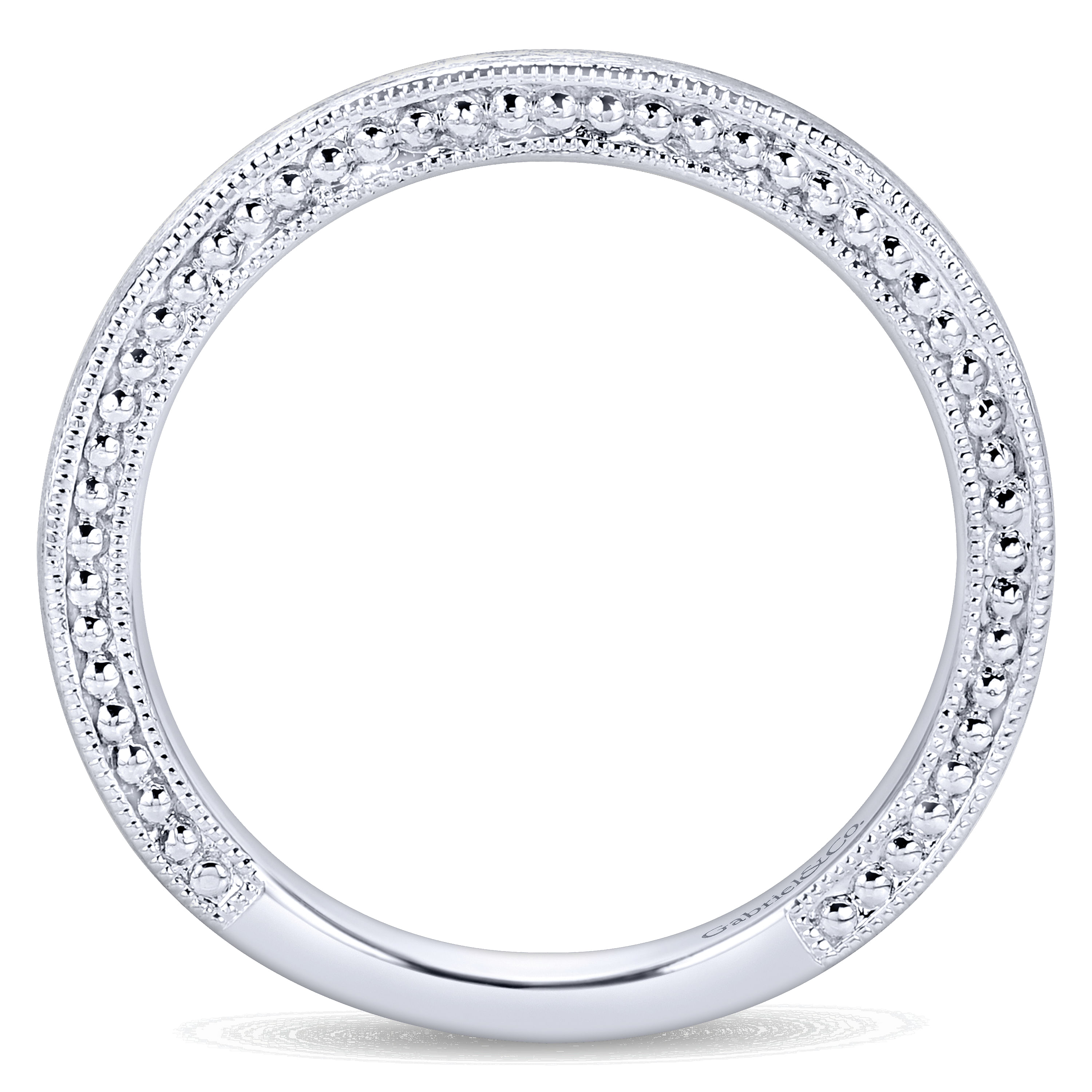 14k White Gold Curved Wedding Band angle 2 14k White Gold Curved Wedding Band angle 2