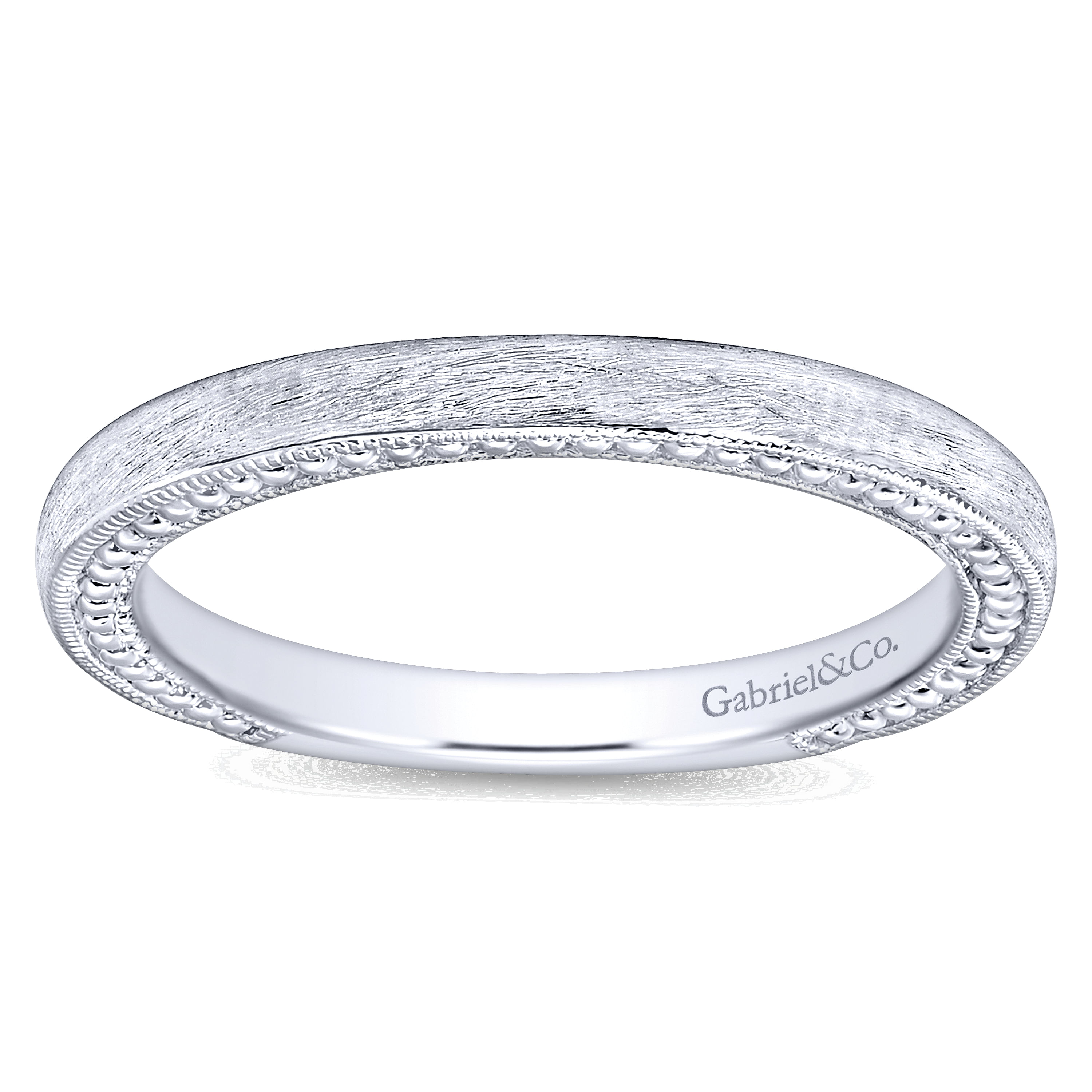 14k White Gold Curved Wedding Band angle 5 14k White Gold Curved Wedding Band angle 5