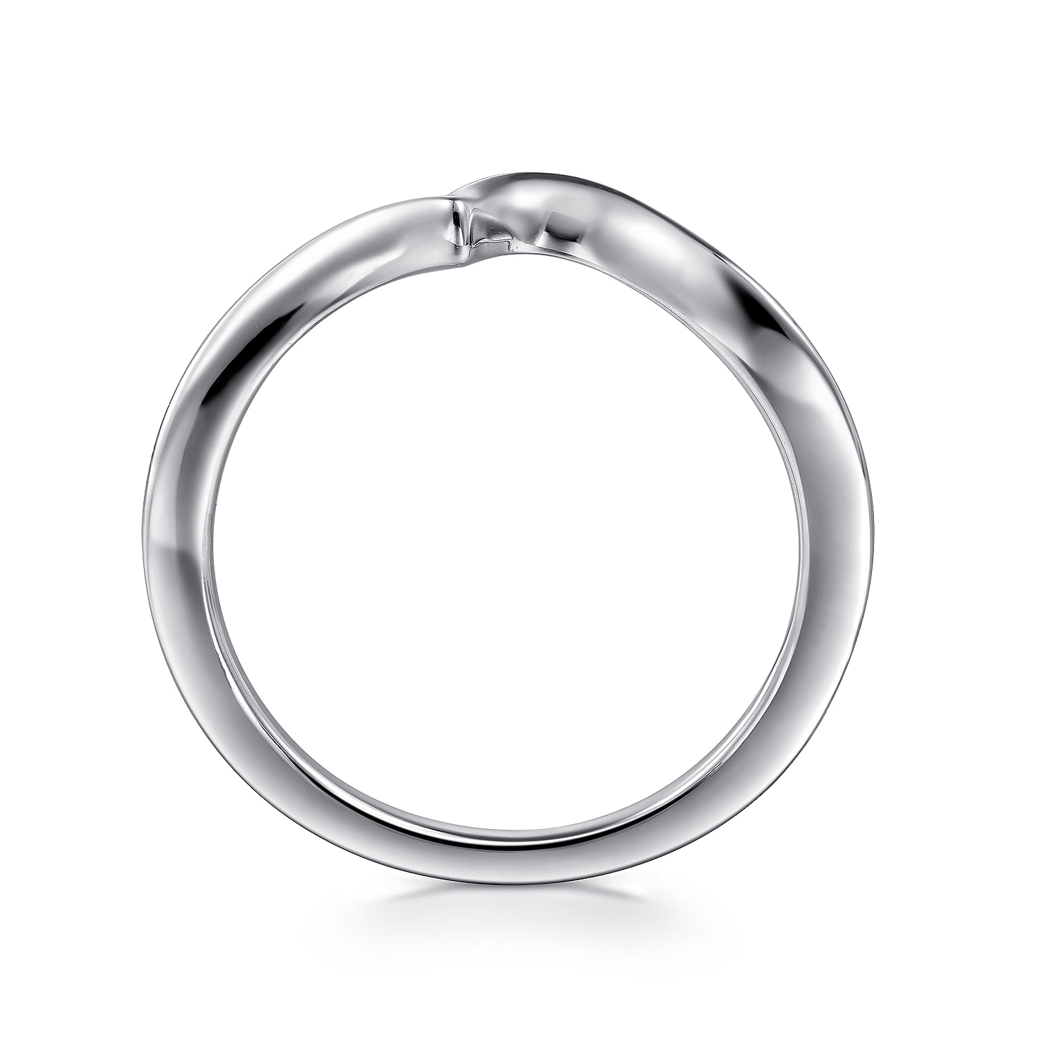 14k White Gold Curved Wedding Band angle 2 14k White Gold Curved Wedding Band angle 2