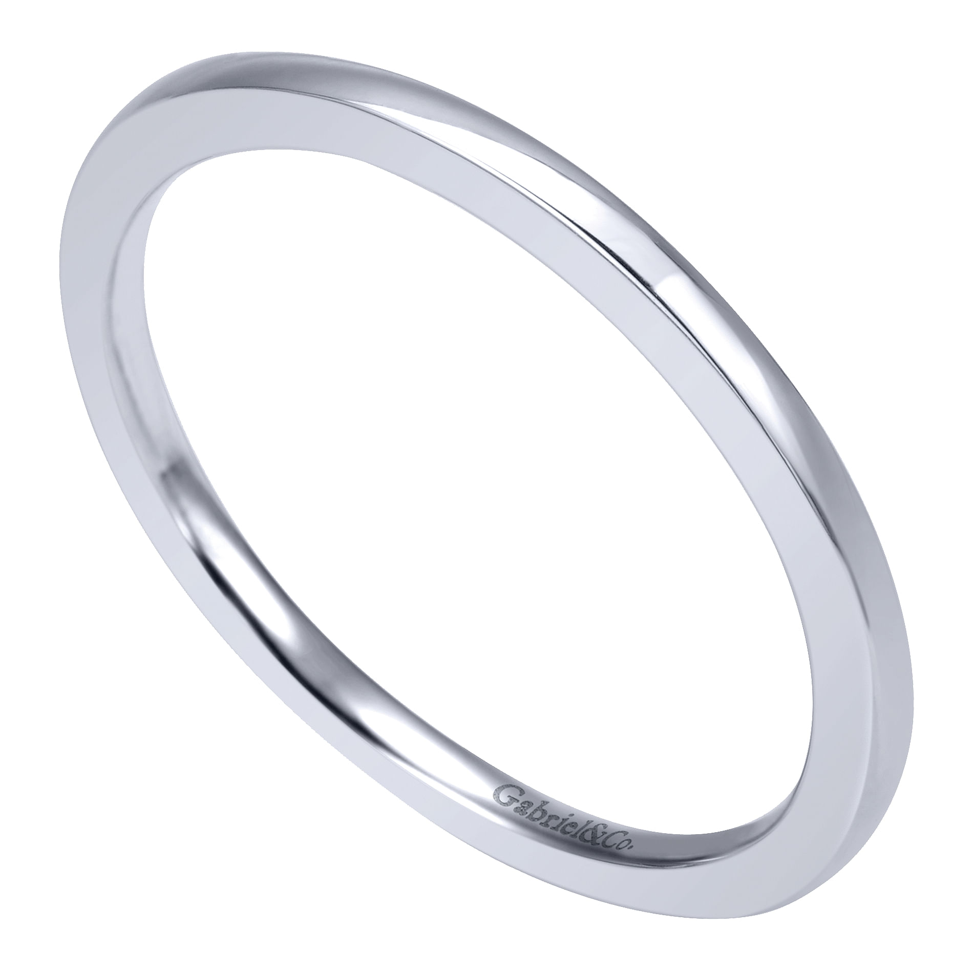 14k White Gold Curved Wedding Band angle 3 14k White Gold Curved Wedding Band angle 3
