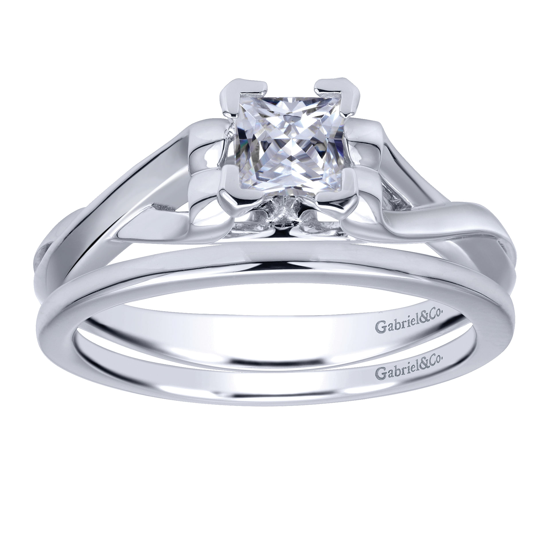 14k White Gold Curved Wedding Band angle 4 14k White Gold Curved Wedding Band angle 4