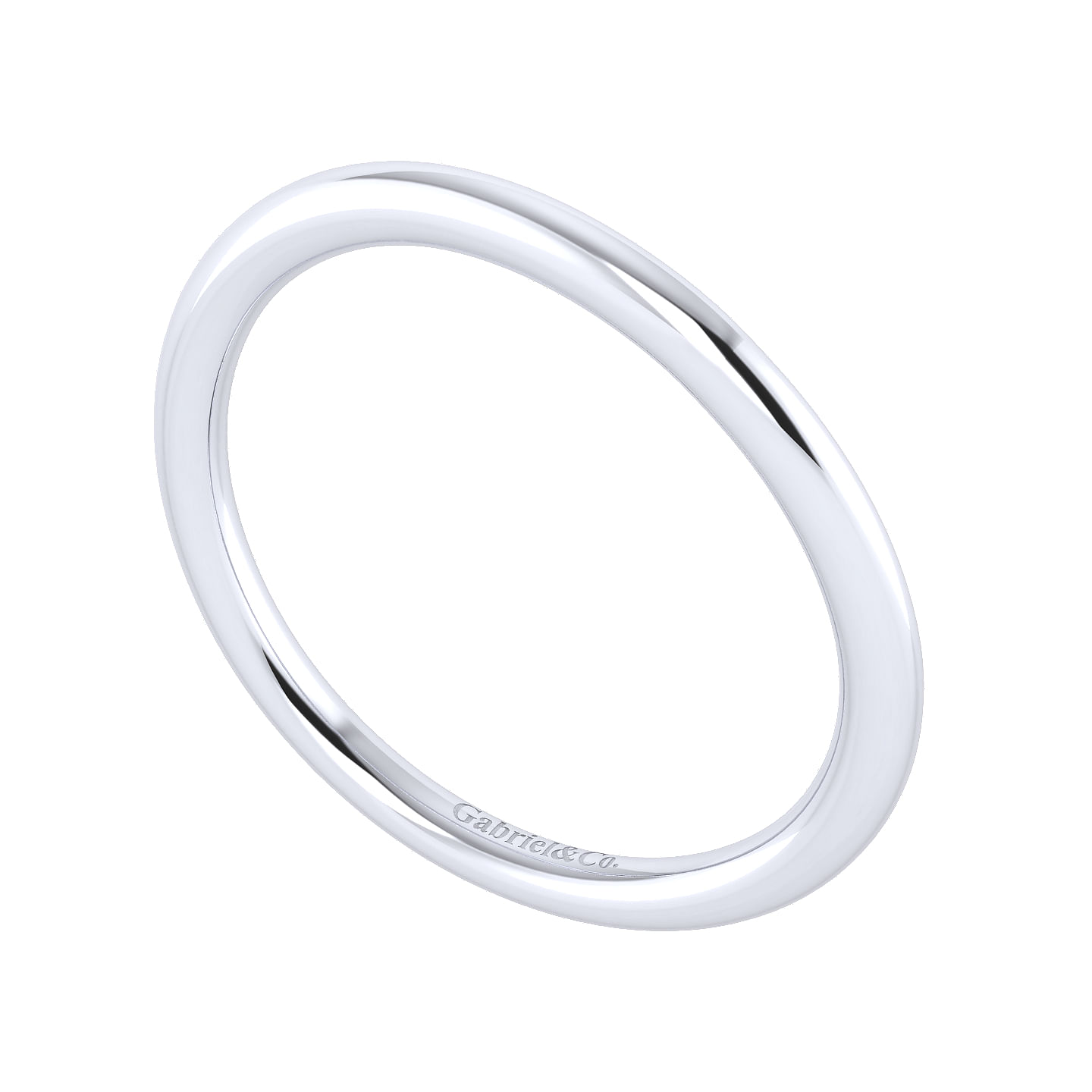 14k White Gold Curved Wedding Band angle 3 14k White Gold Curved Wedding Band angle 3