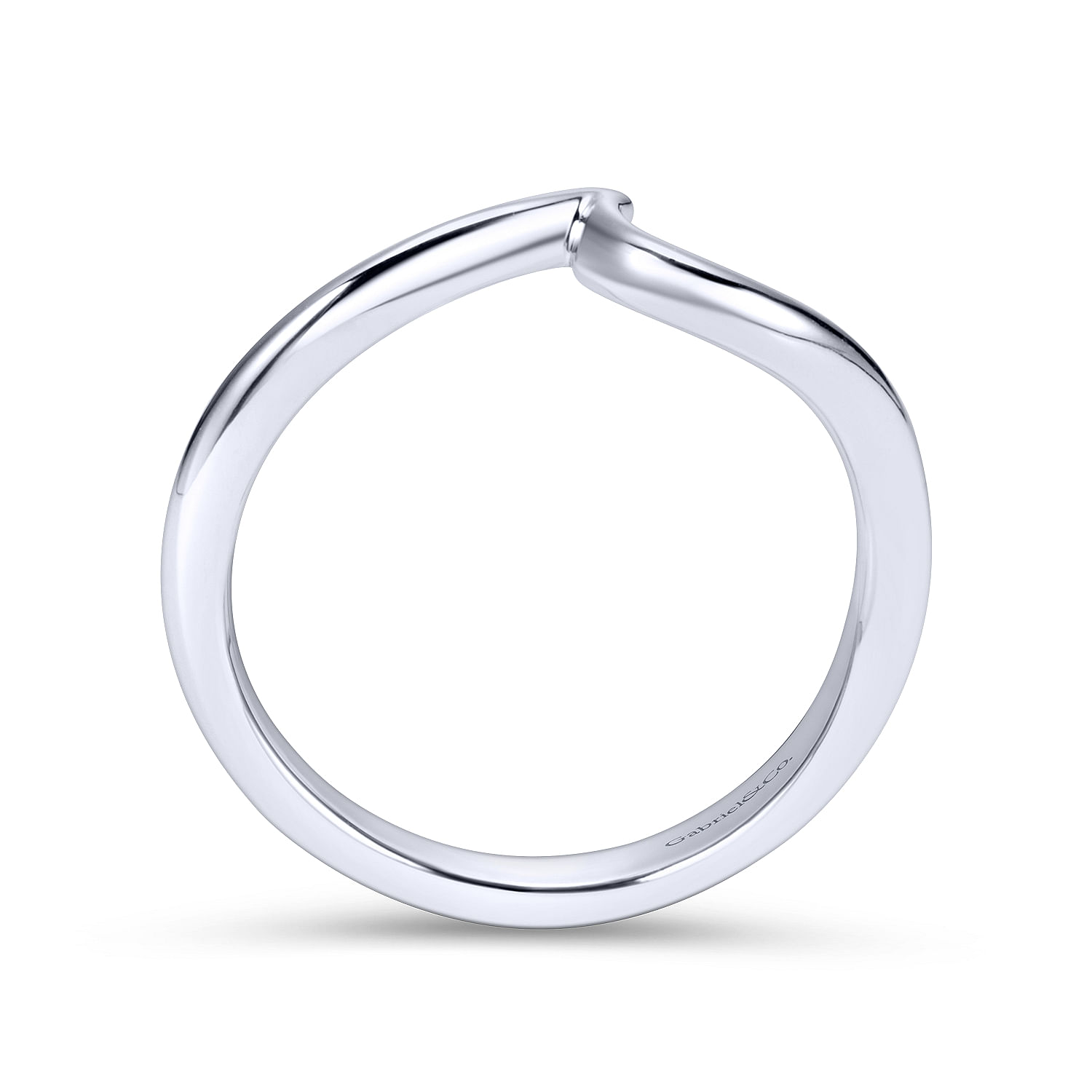 14k White Gold Curved Wedding Band angle 2 14k White Gold Curved Wedding Band angle 2