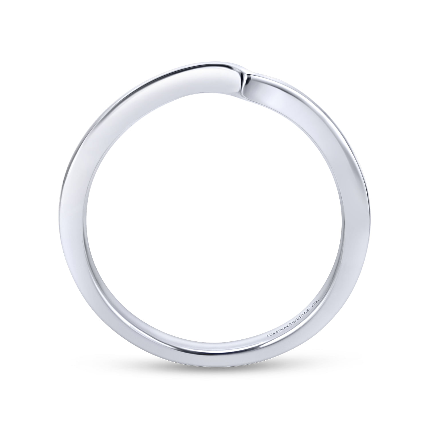 14k White Gold Curved Wedding Band angle 2 14k White Gold Curved Wedding Band angle 2