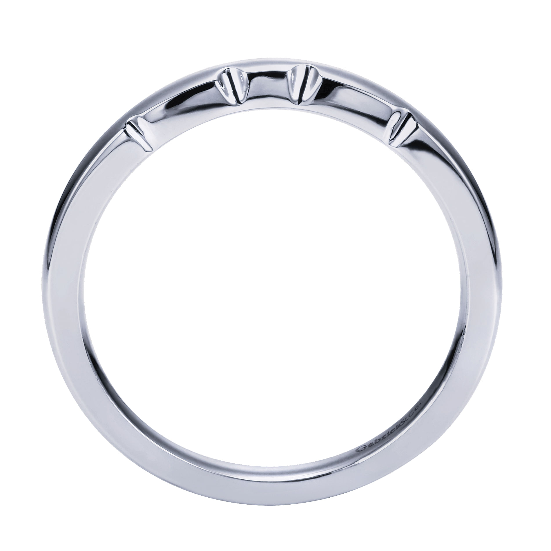 14k White Gold Curved Wedding Band angle 2 14k White Gold Curved Wedding Band angle 2