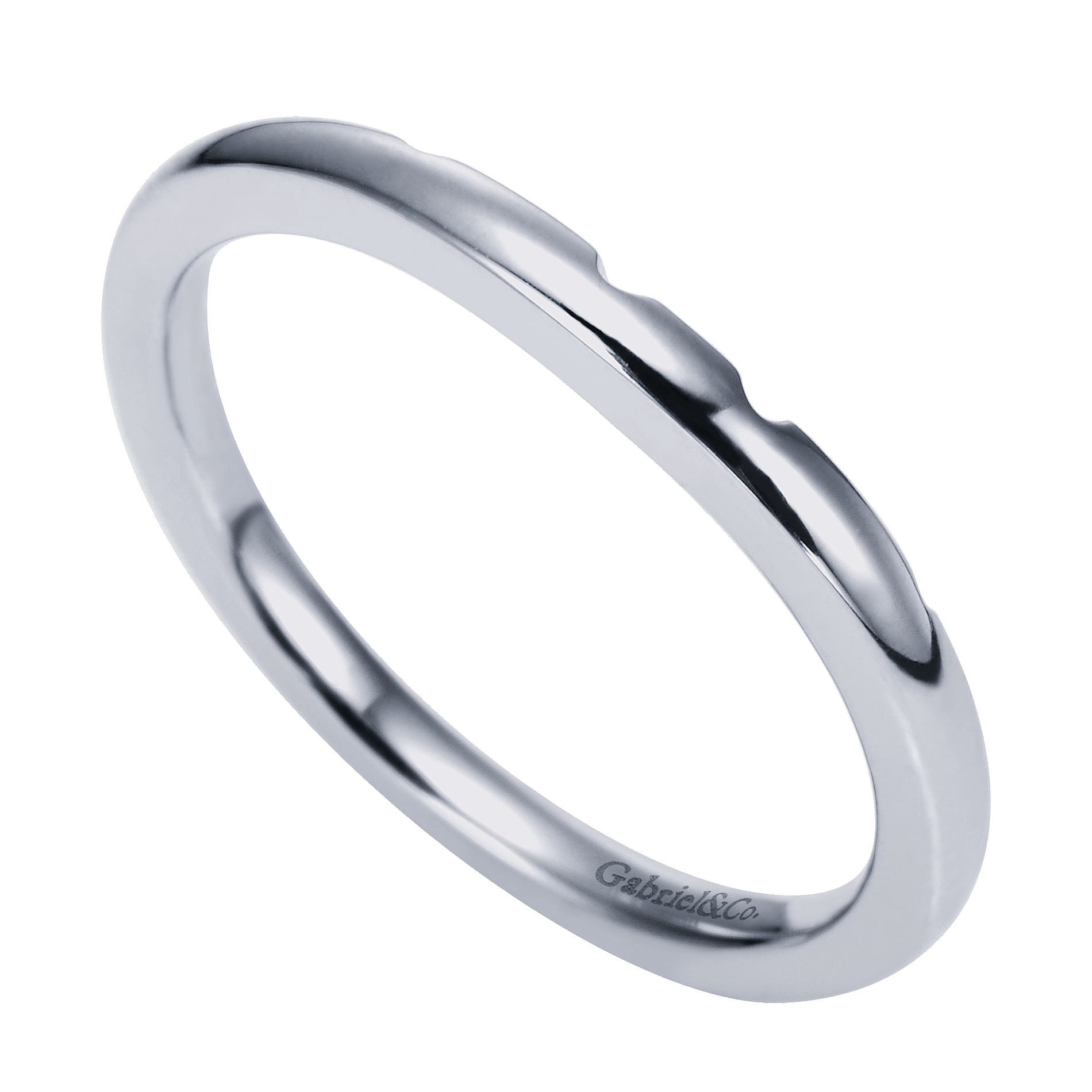 14k White Gold Curved Wedding Band angle 3 14k White Gold Curved Wedding Band angle 3