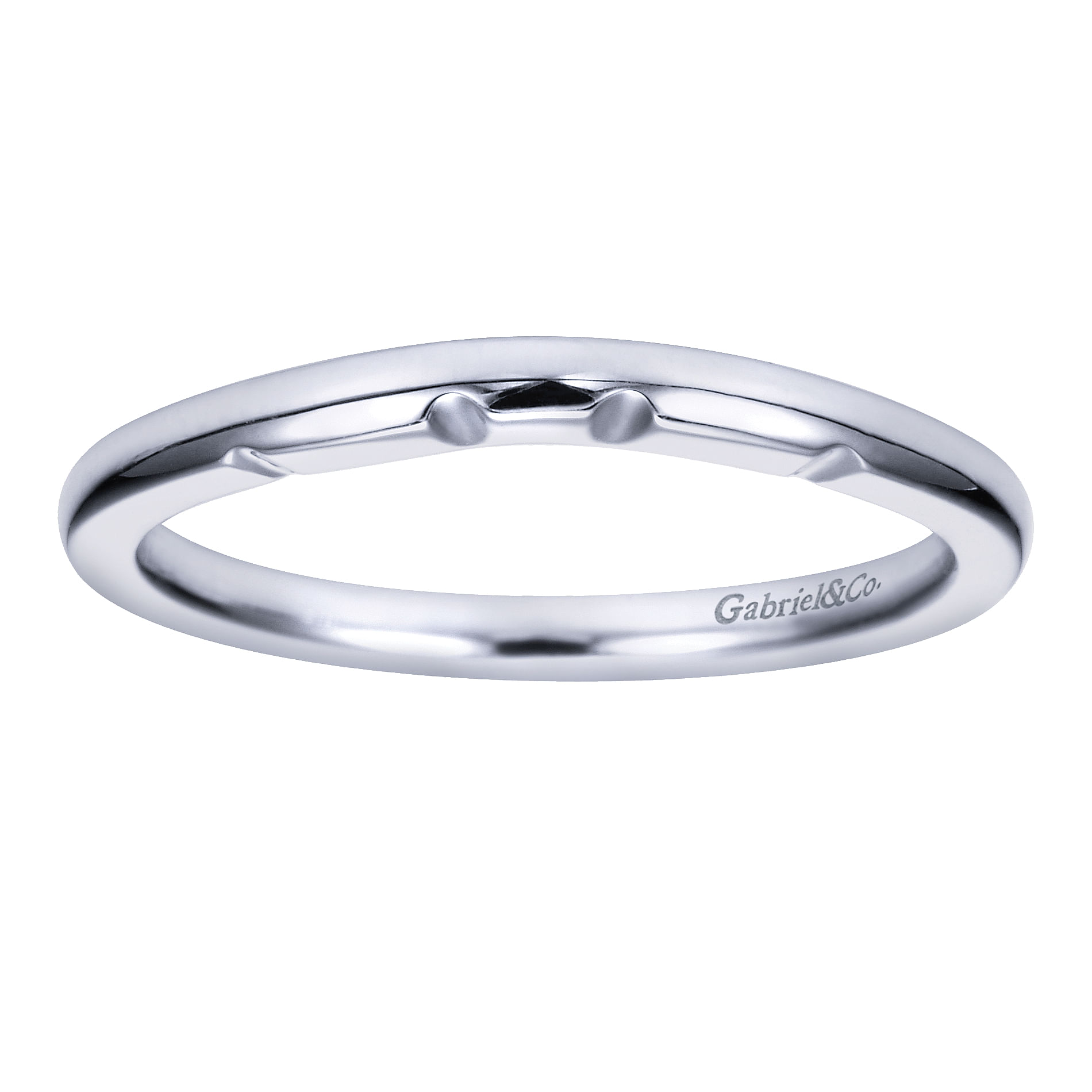 14k White Gold Curved Wedding Band angle 5 14k White Gold Curved Wedding Band angle 5