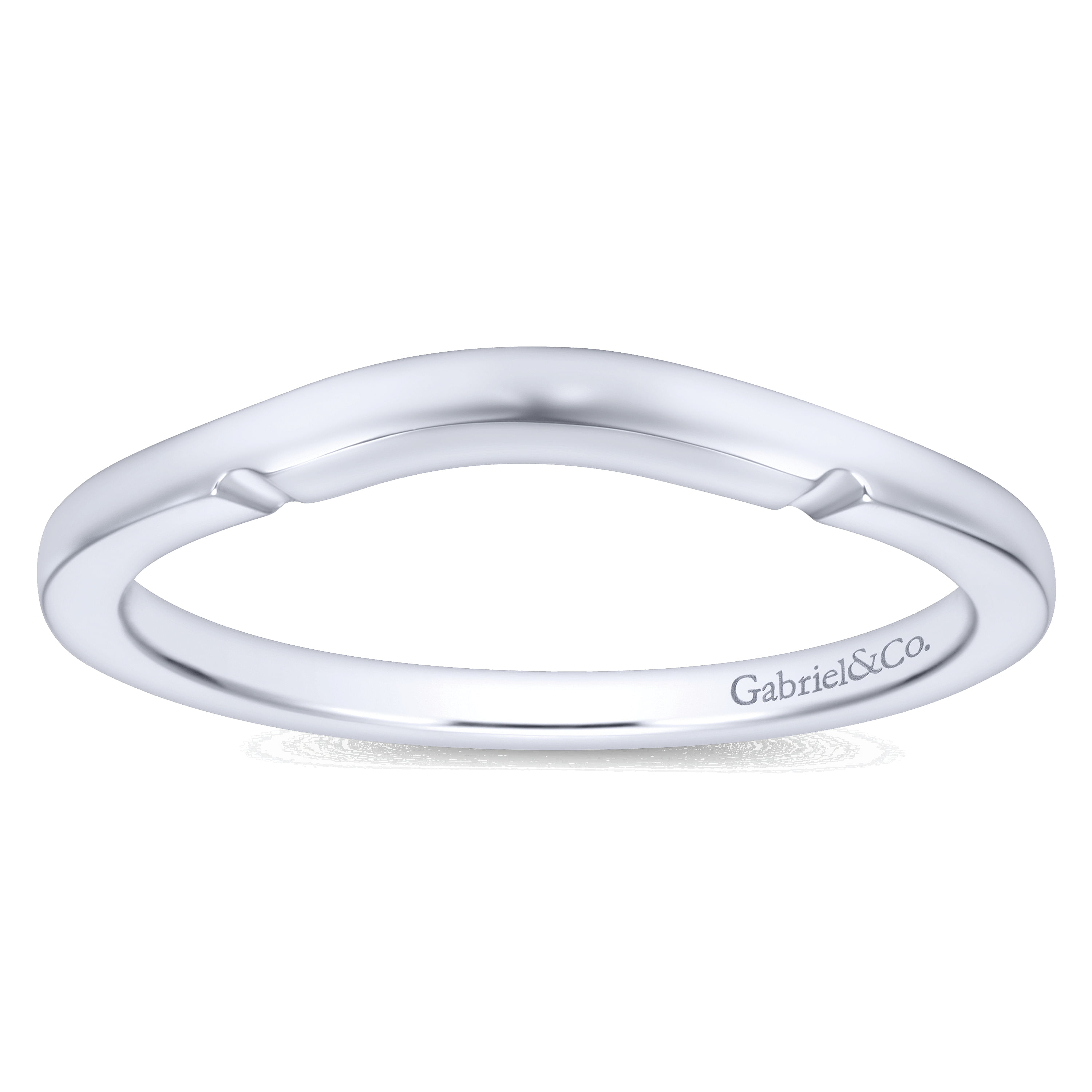 14k White Gold Curved Wedding Band angle 5 14k White Gold Curved Wedding Band angle 5