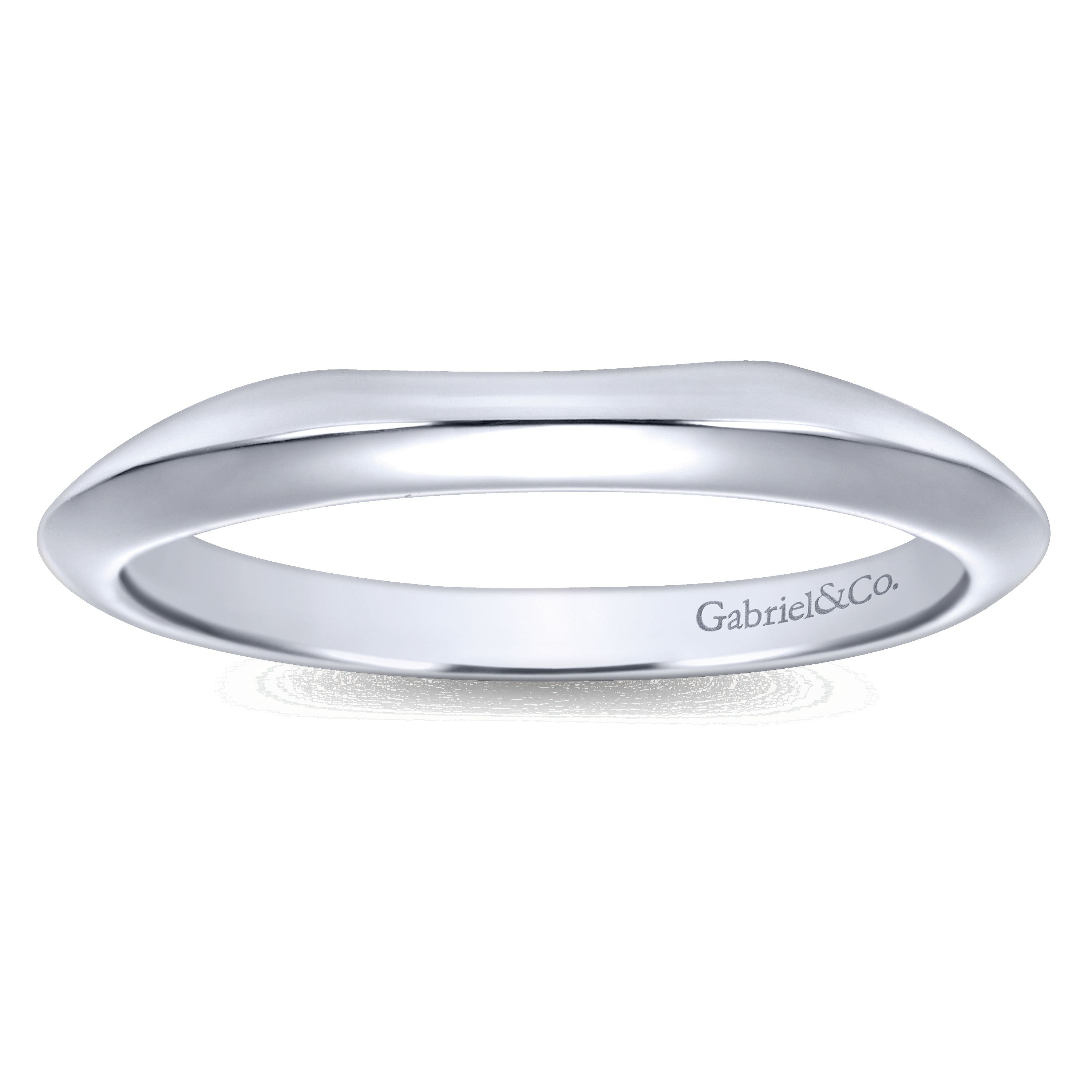 14k White Gold Curved Wedding Band angle 5 14k White Gold Curved Wedding Band angle 5