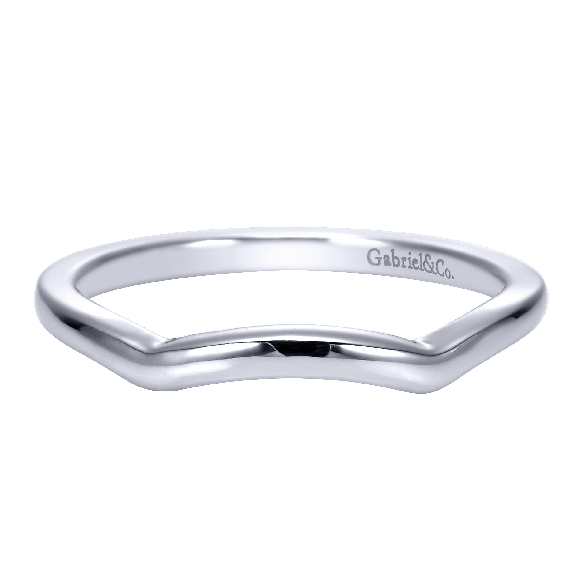 14k White Gold Curved 14k White Gold Curved