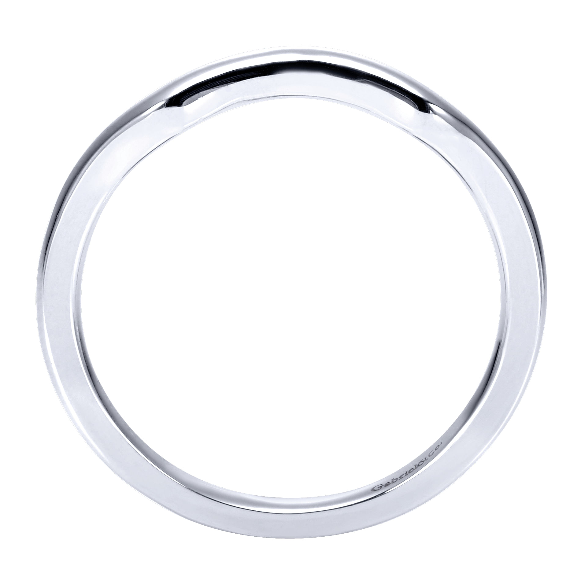 14k White Gold Curved Wedding Band angle 2 14k White Gold Curved Wedding Band angle 2