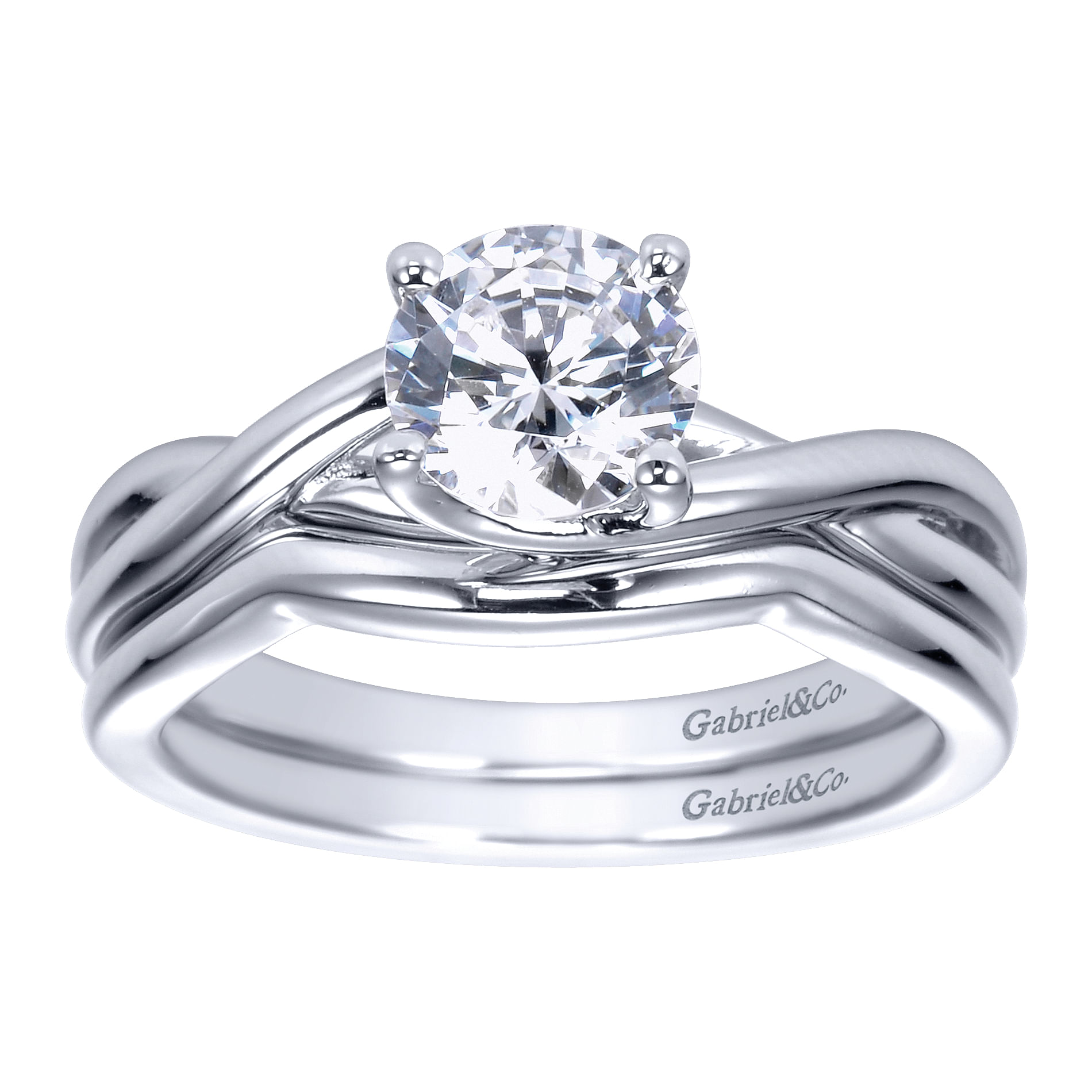 14k White Gold Curved Wedding Band angle 4 14k White Gold Curved Wedding Band angle 4