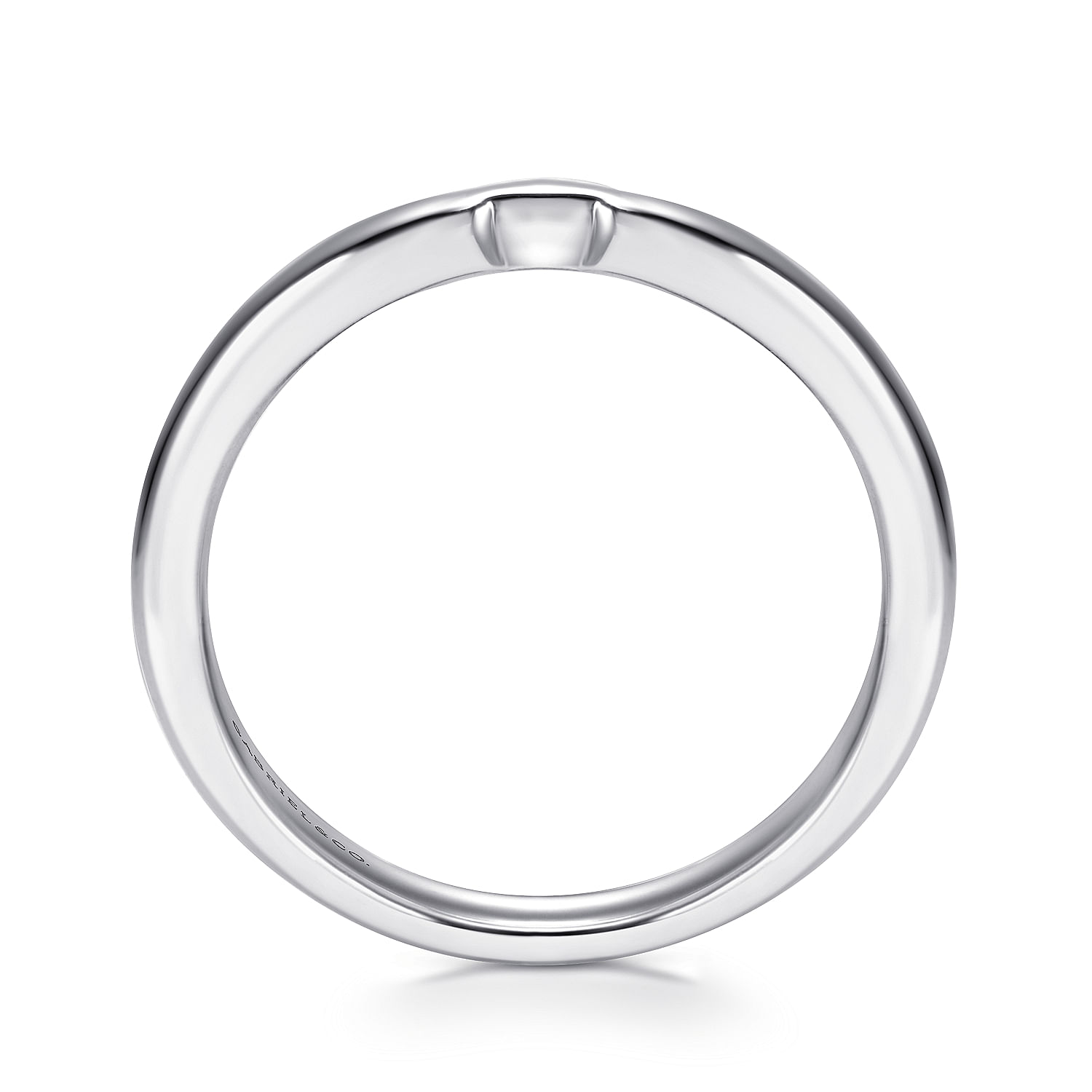 14k White Gold Curved Wedding Band angle 2 14k White Gold Curved Wedding Band angle 2