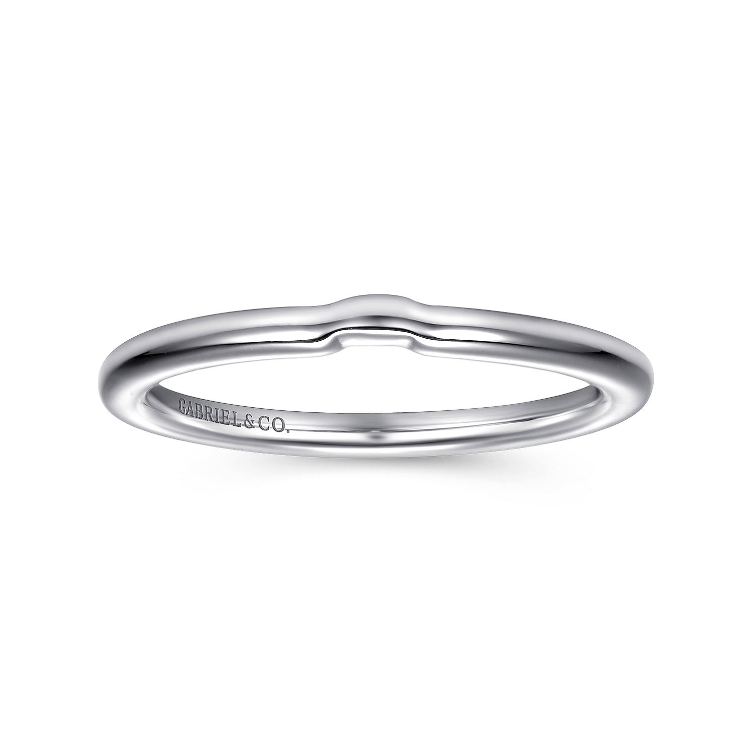 14k White Gold Curved Wedding Band angle 5 14k White Gold Curved Wedding Band angle 5
