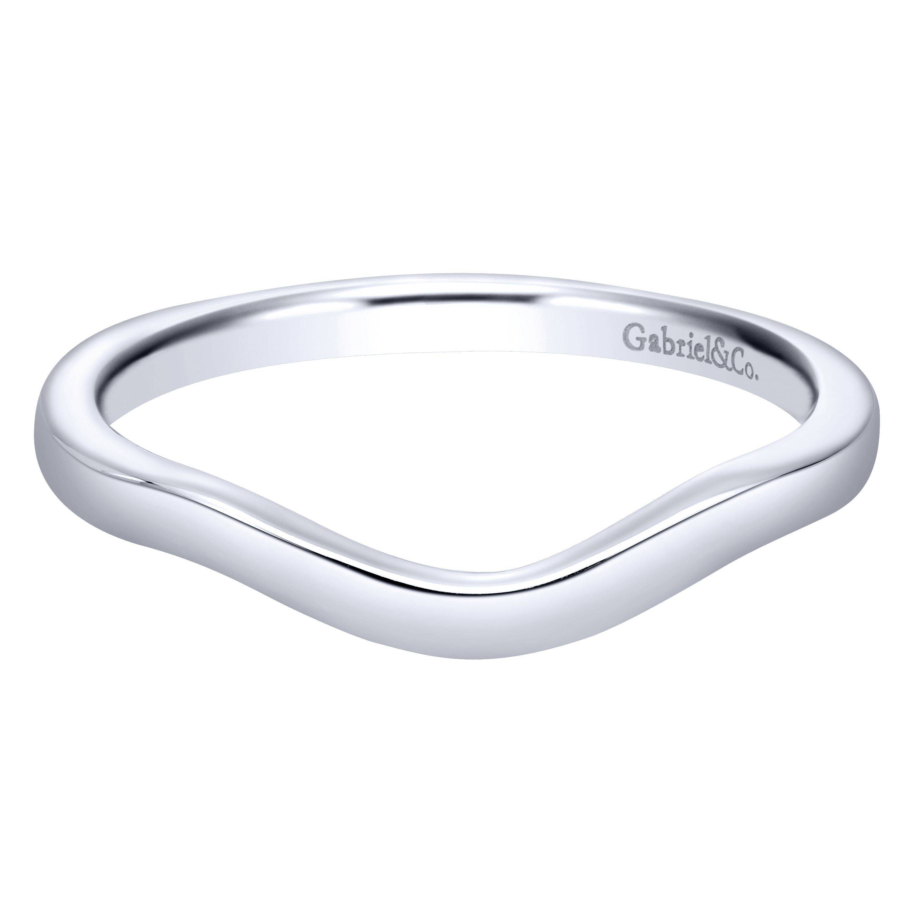 14k White Gold Curved 14k White Gold Curved
