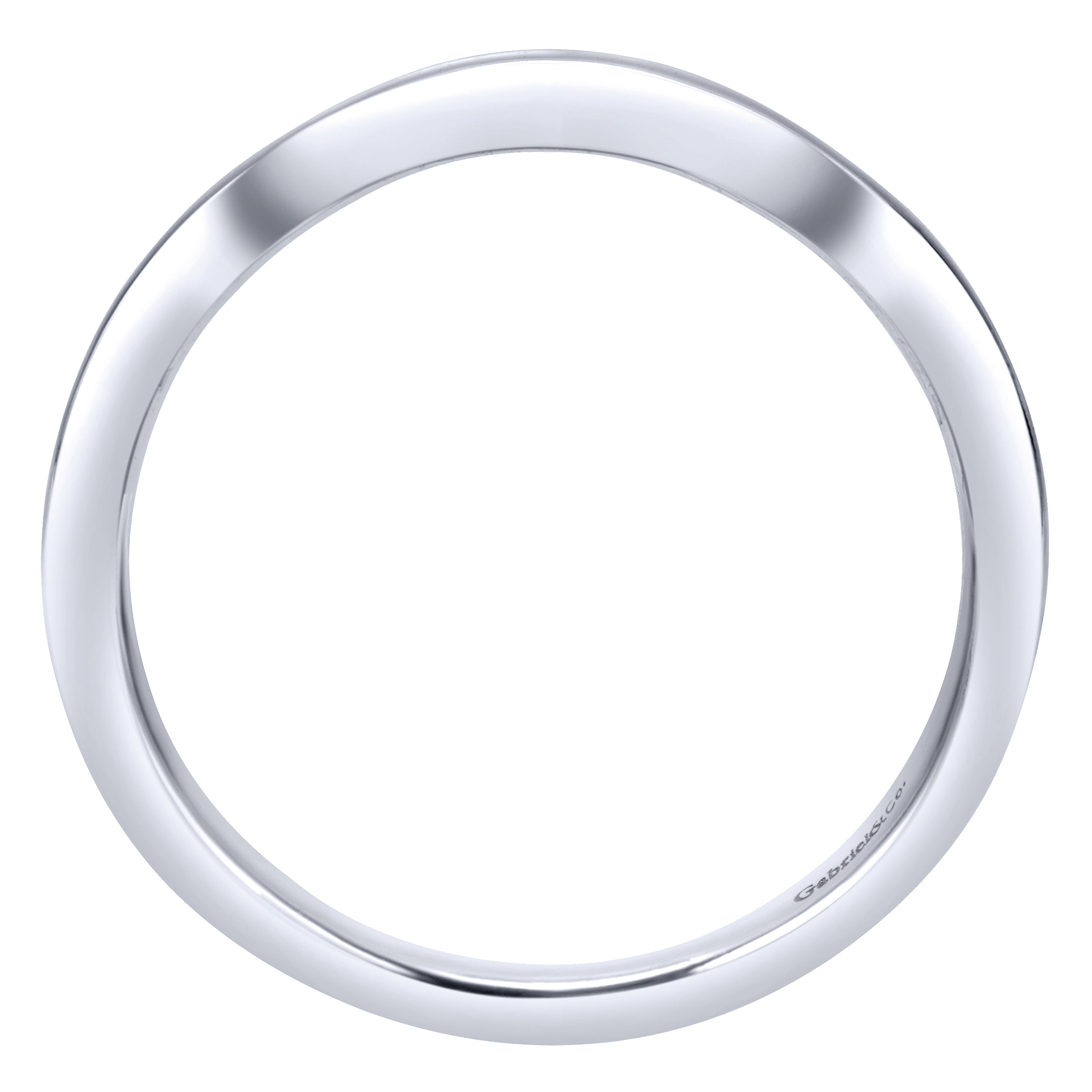 14k White Gold Curved Wedding Band angle 2 14k White Gold Curved Wedding Band angle 2