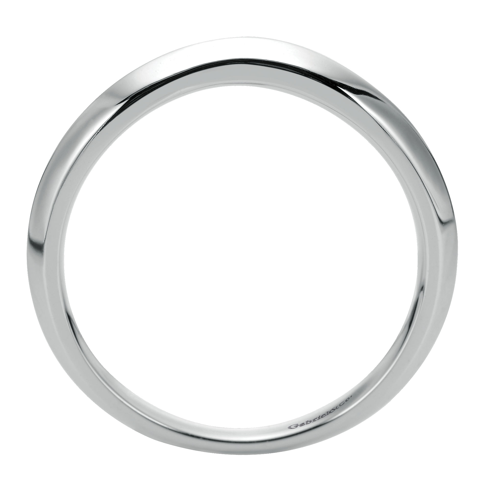 14k White Gold Curved Wedding Band angle 2 14k White Gold Curved Wedding Band angle 2