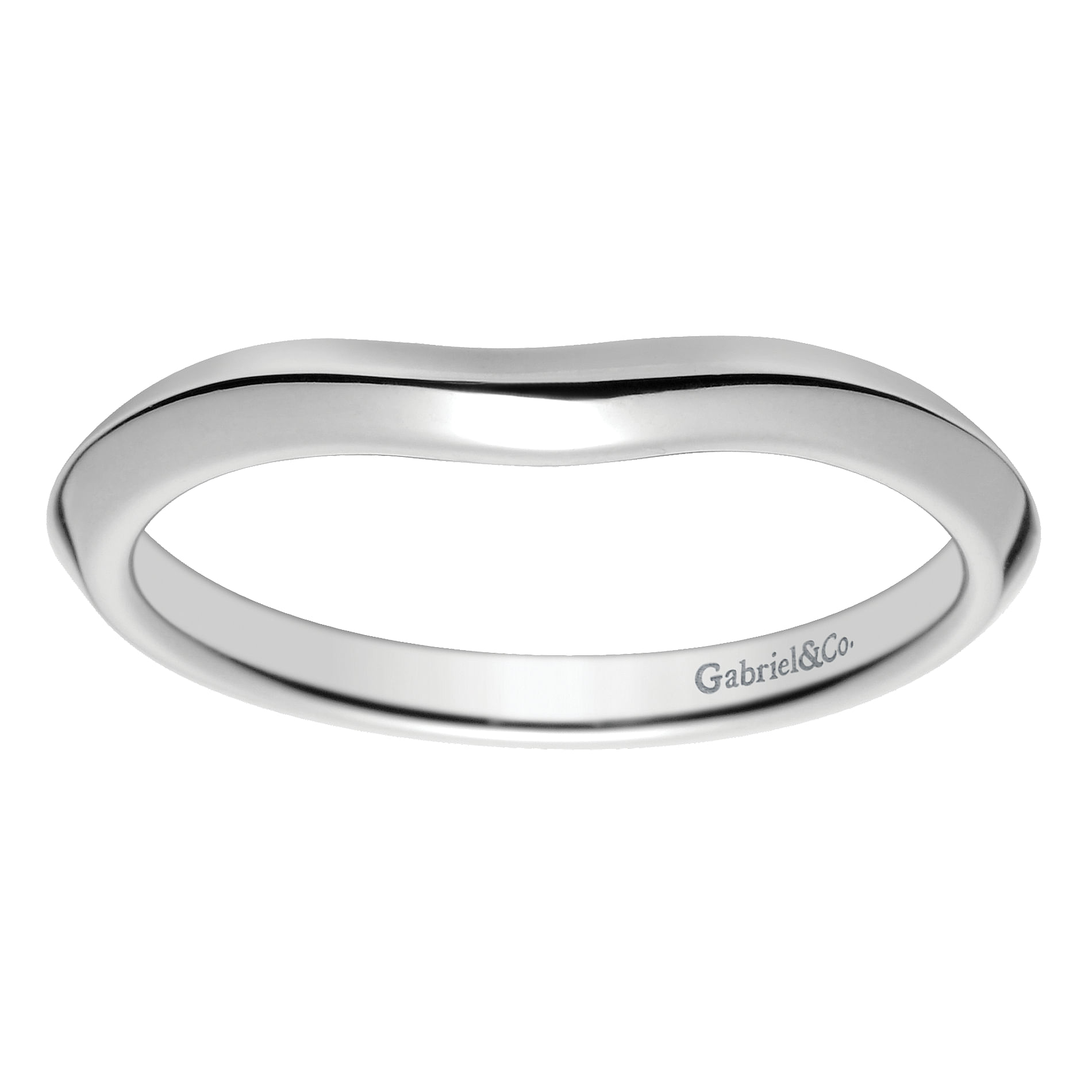 14k White Gold Curved Wedding Band angle 5 14k White Gold Curved Wedding Band angle 5
