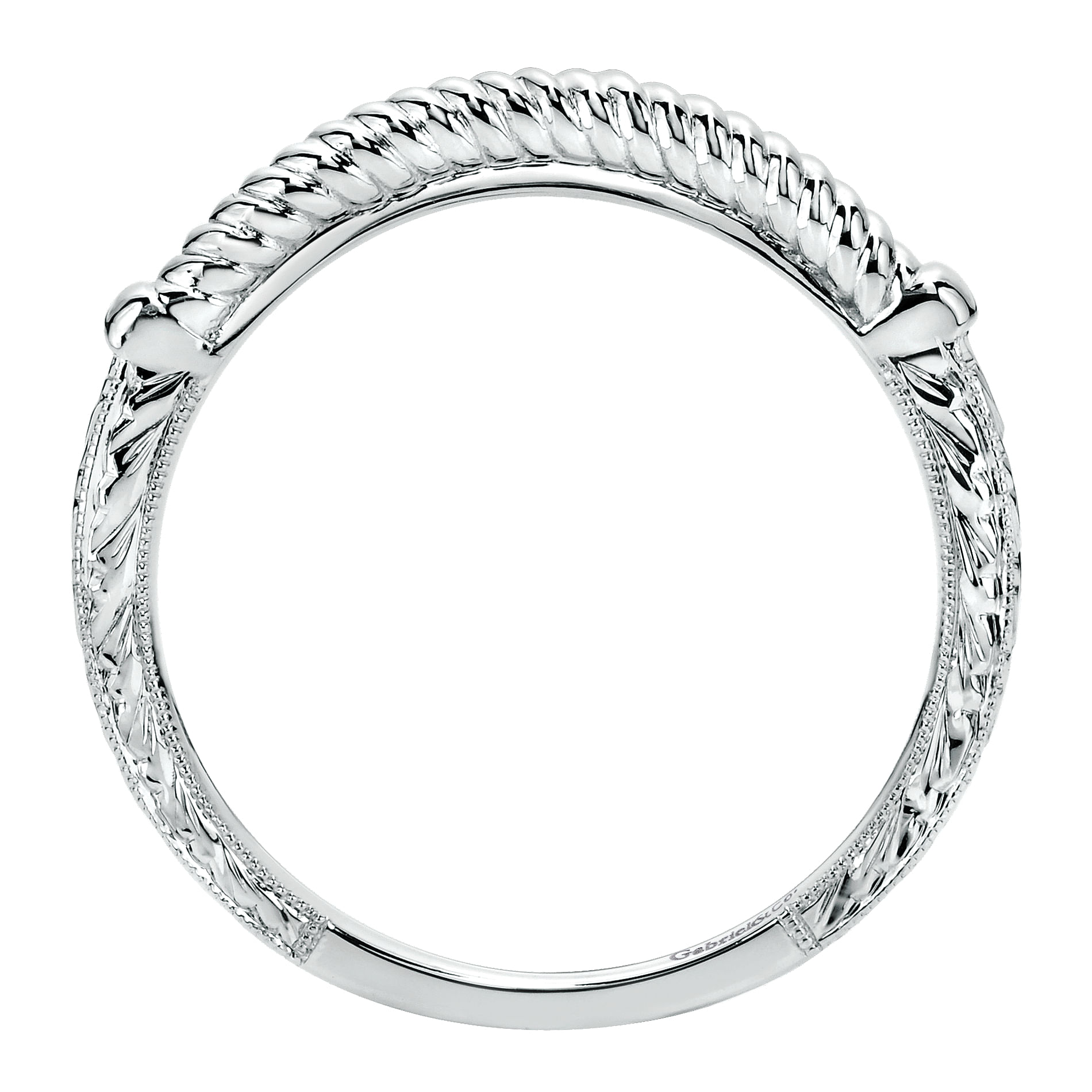 14k White Gold Curved Wedding Band angle 2 14k White Gold Curved Wedding Band angle 2
