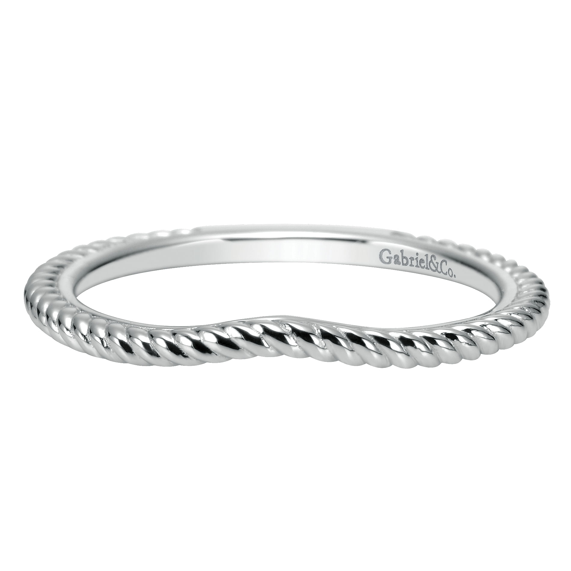 14k White Gold Curved 14k White Gold Curved