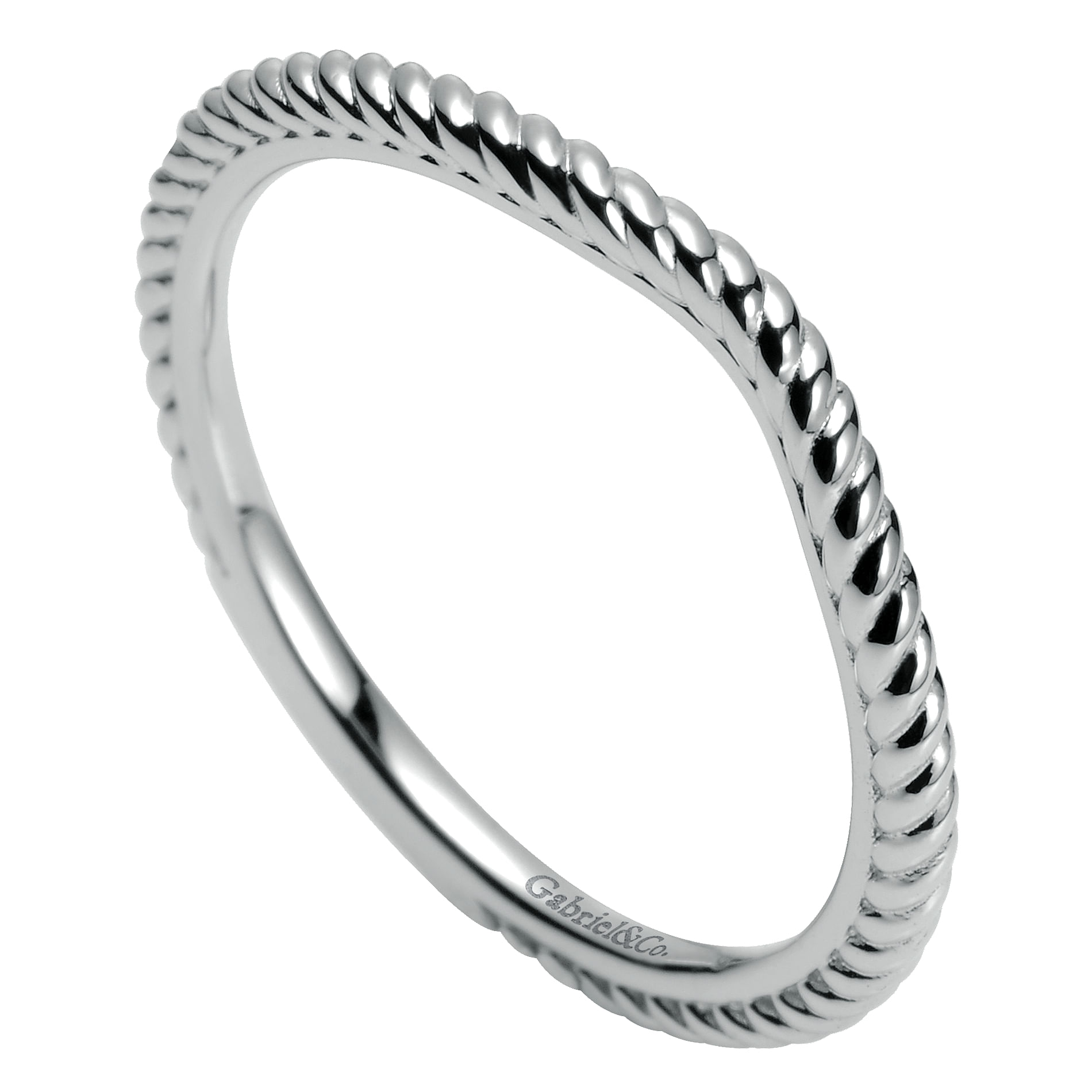 14k White Gold Curved Wedding Band angle 3 14k White Gold Curved Wedding Band angle 3