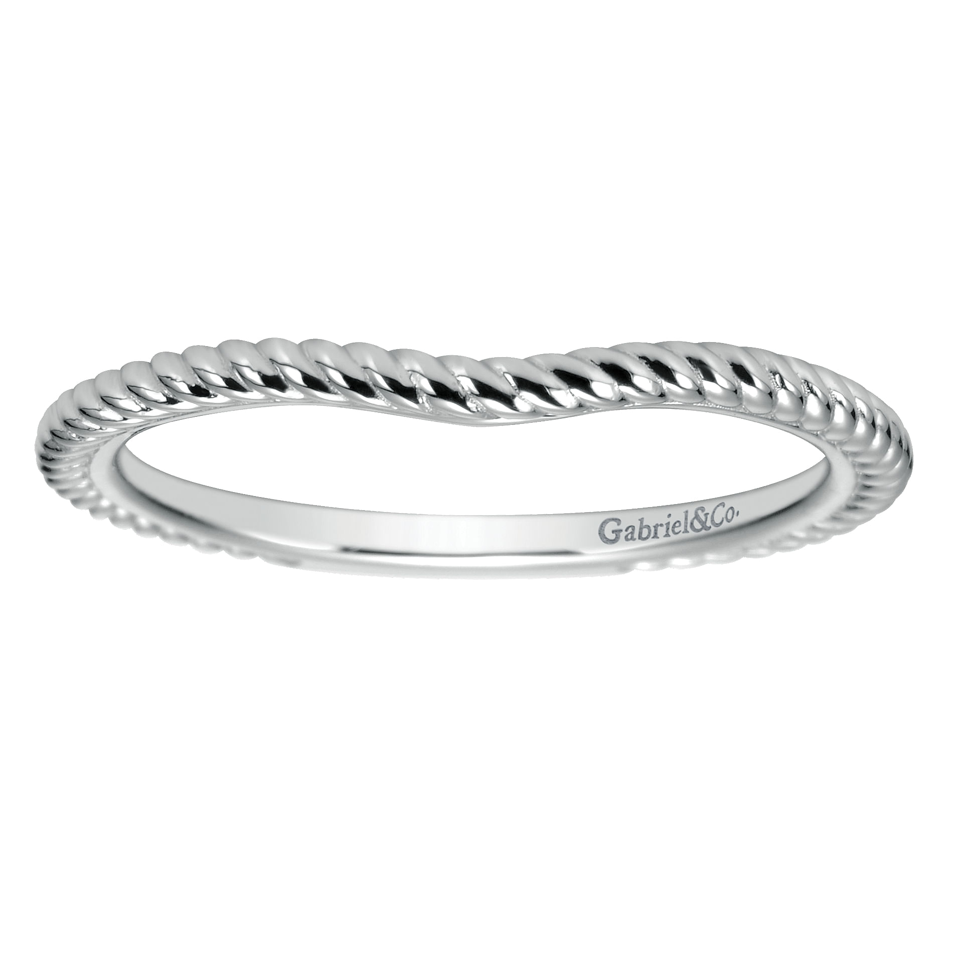 14k White Gold Curved Wedding Band angle 5 14k White Gold Curved Wedding Band angle 5