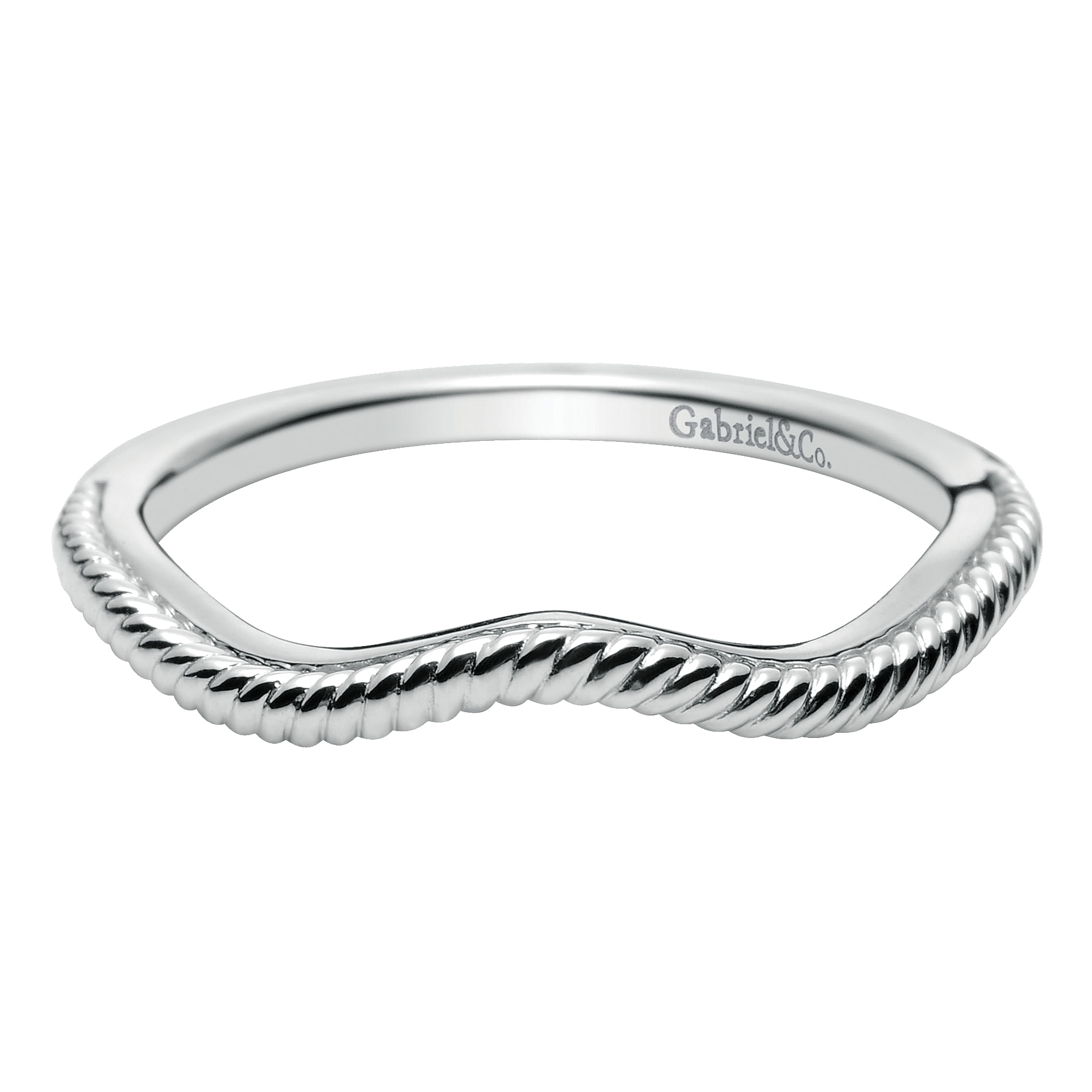 14k White Gold Curved 14k White Gold Curved