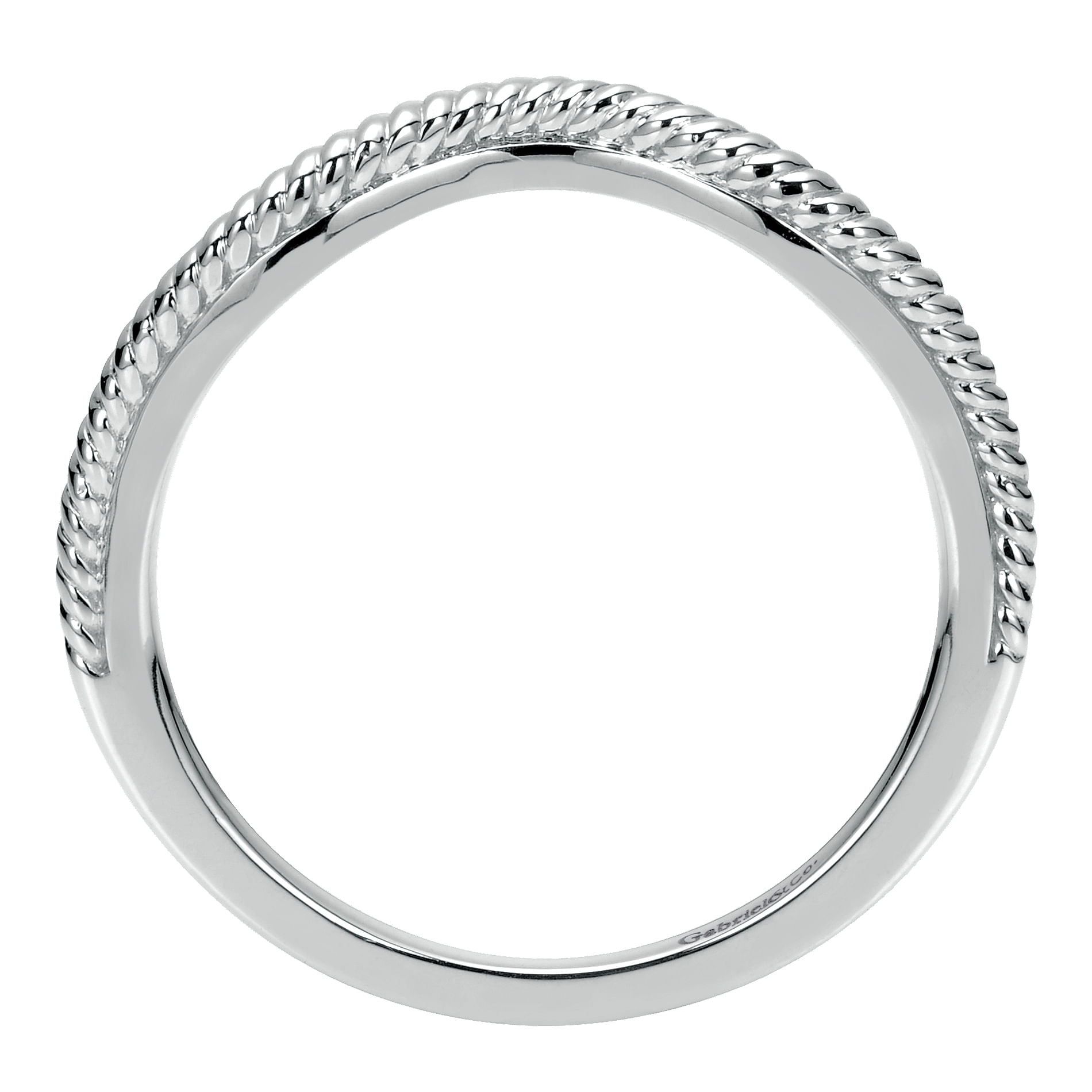 14k White Gold Curved Wedding Band angle 2 14k White Gold Curved Wedding Band angle 2