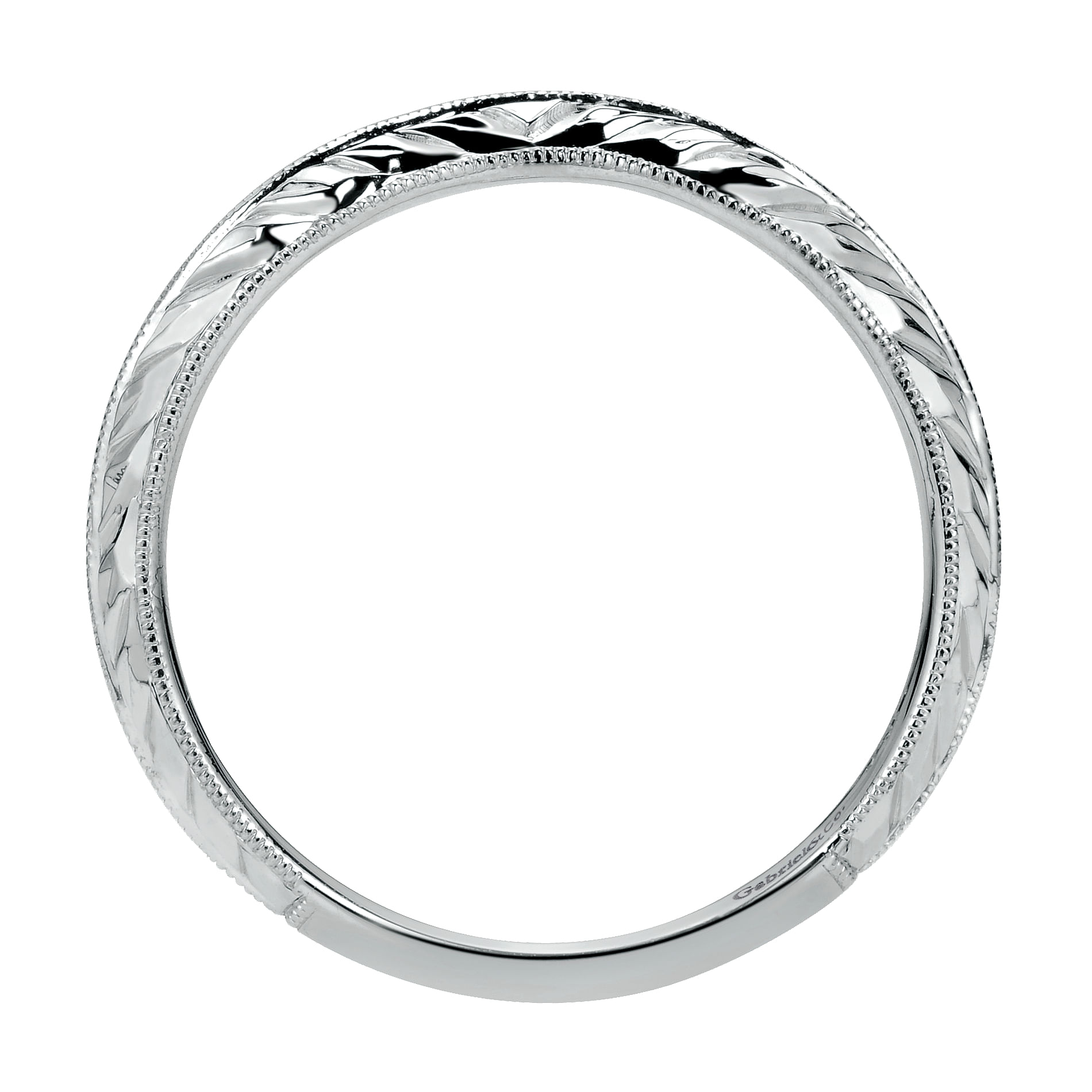 14k White Gold Curved Wedding Band angle 2 14k White Gold Curved Wedding Band angle 2