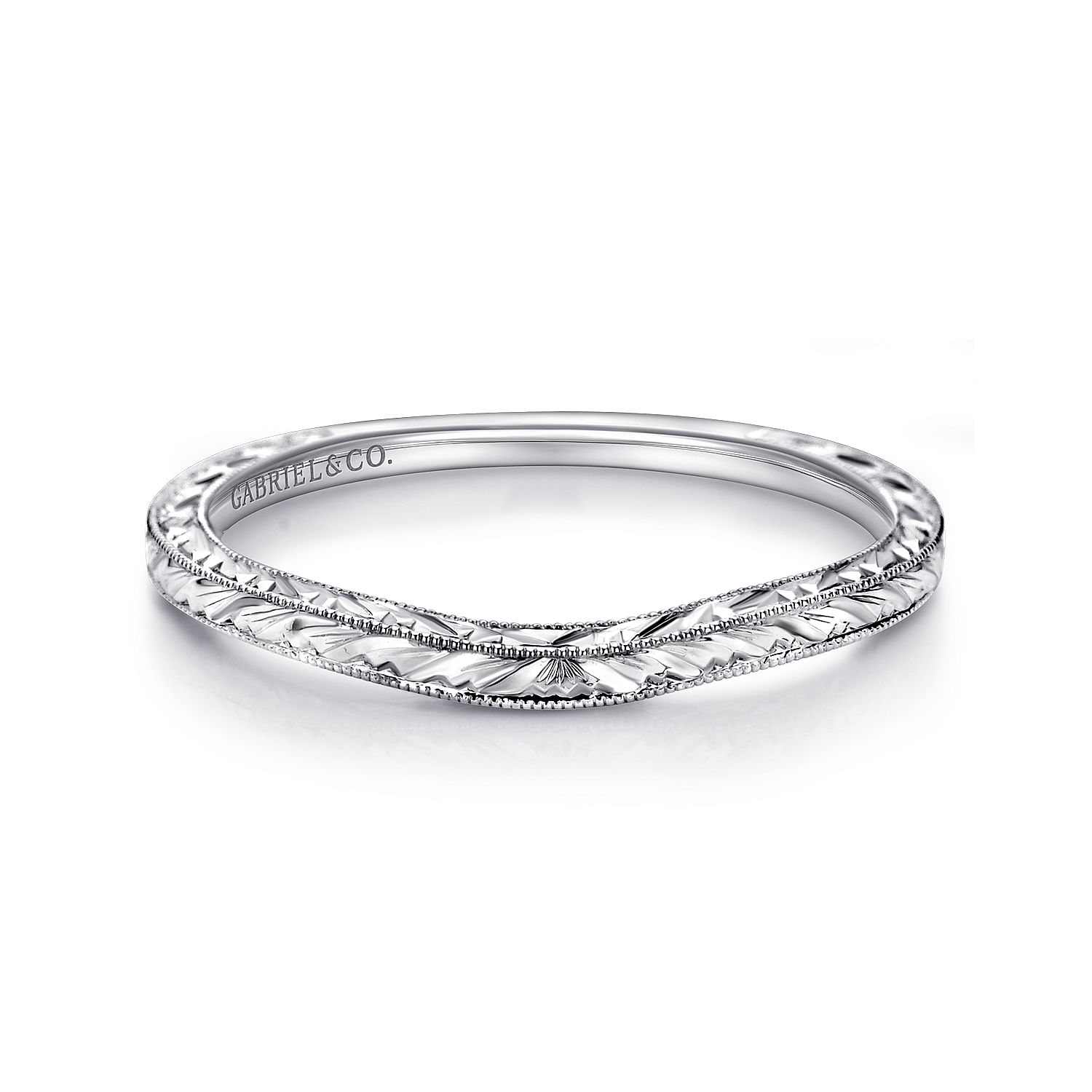 14k White Gold Curved 14k White Gold Curved