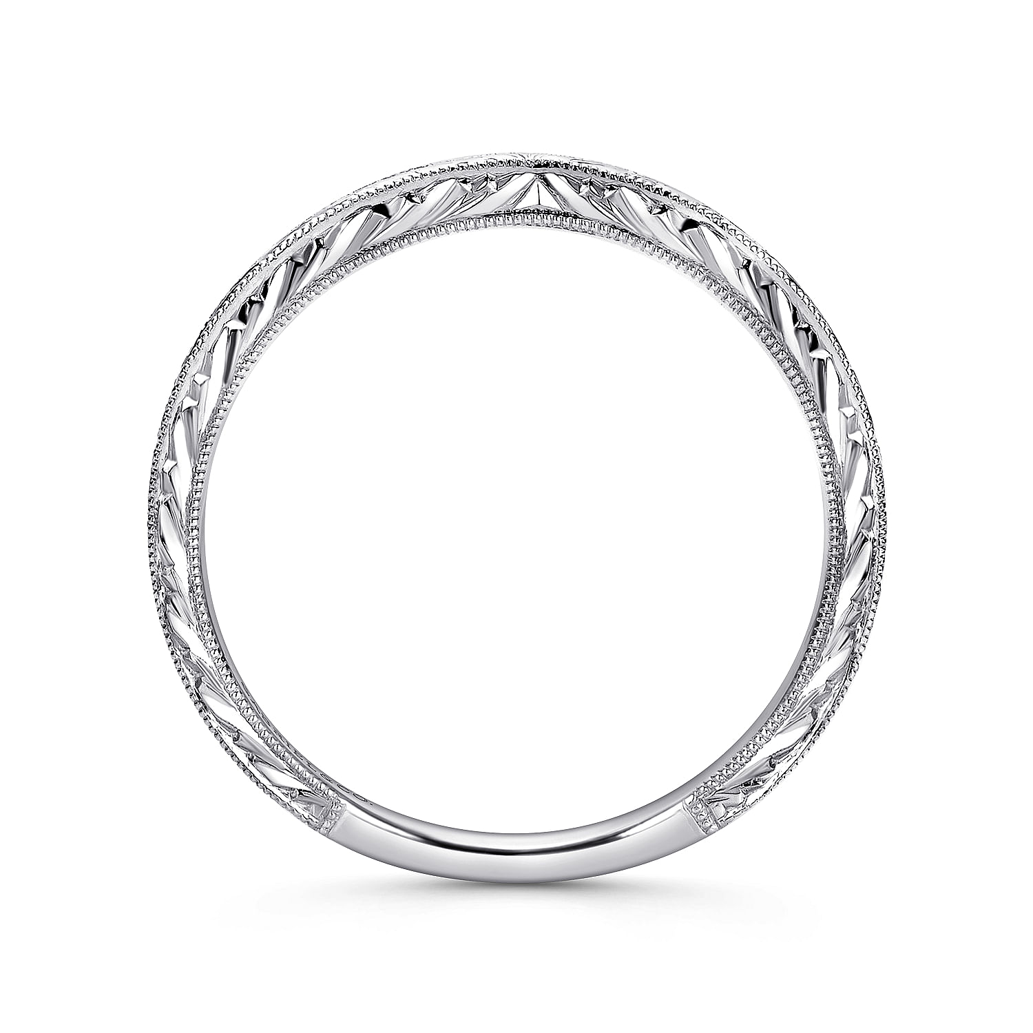 14k White Gold Curved Wedding Band angle 2 14k White Gold Curved Wedding Band angle 2