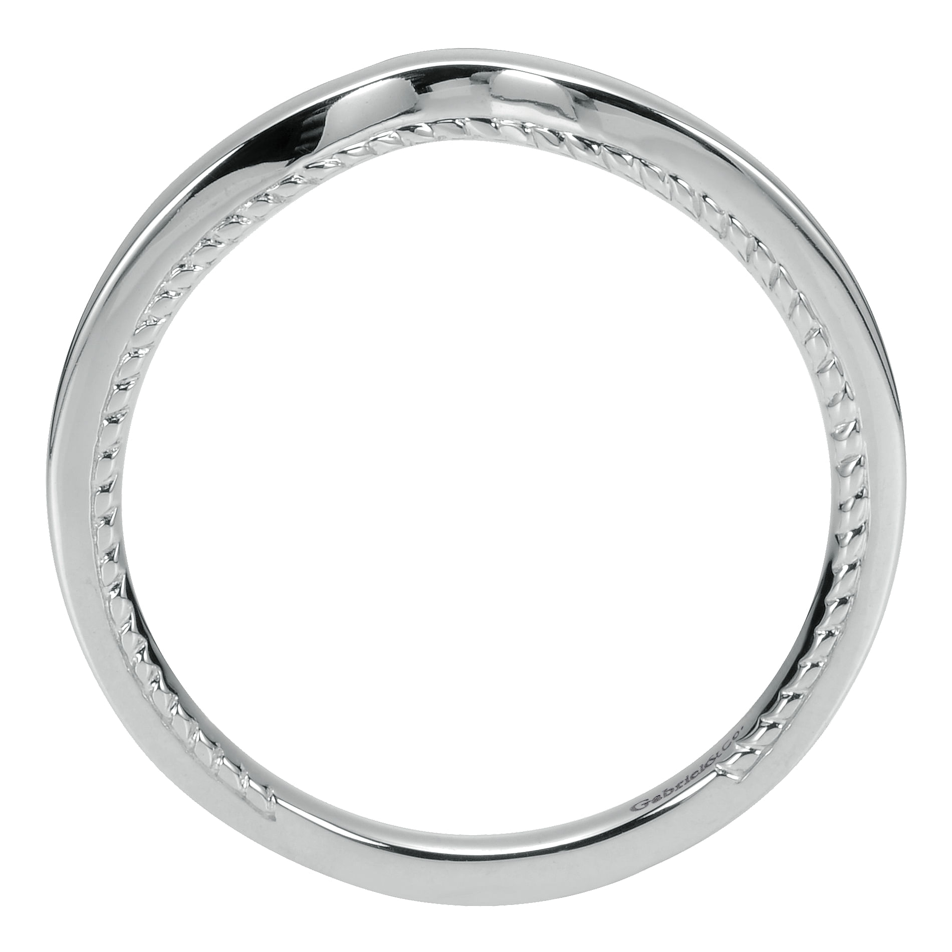 14k White Gold Curved Wedding Band angle 2 14k White Gold Curved Wedding Band angle 2