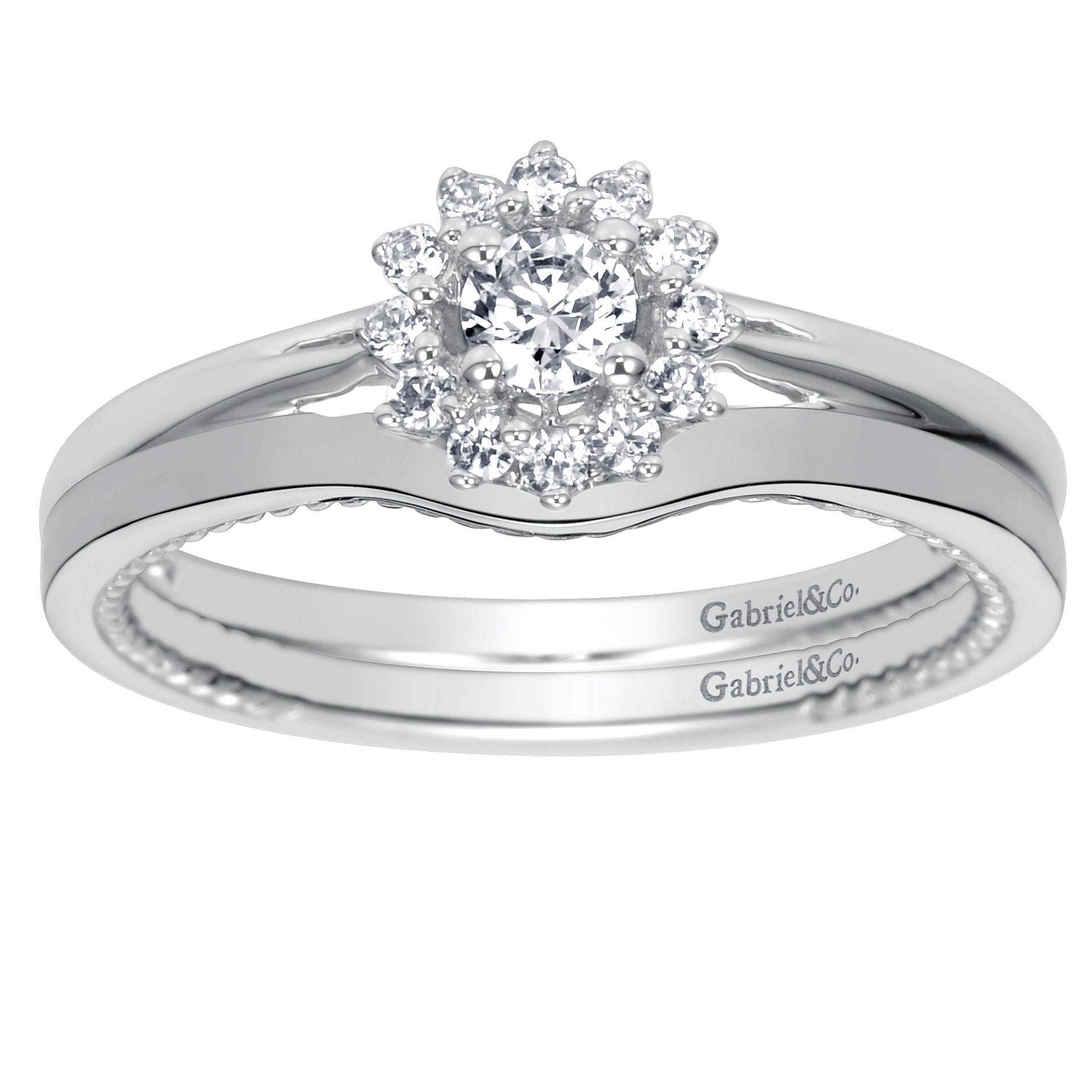 14k White Gold Curved Wedding Band angle 4 14k White Gold Curved Wedding Band angle 4