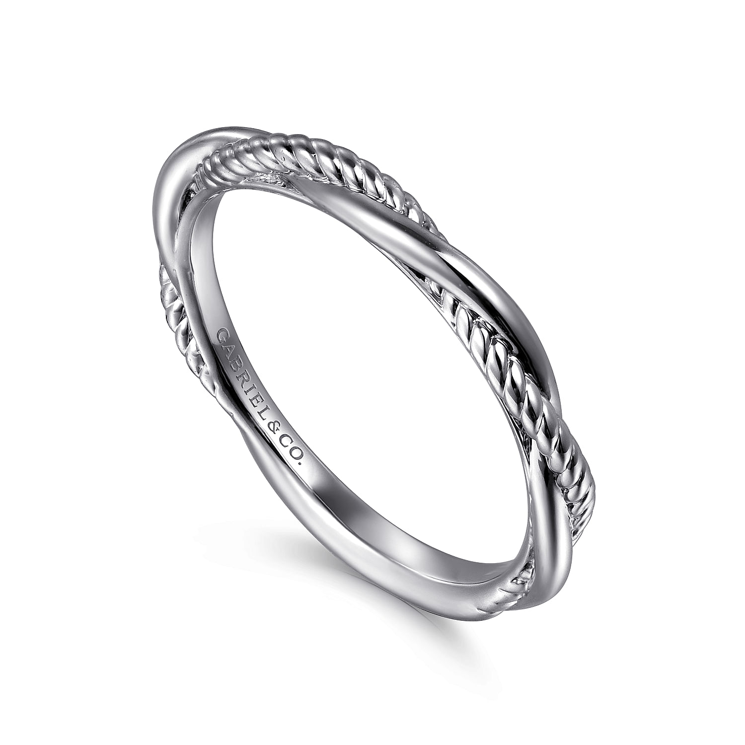 14k White Gold Curved Wedding Band angle 3 14k White Gold Curved Wedding Band angle 3