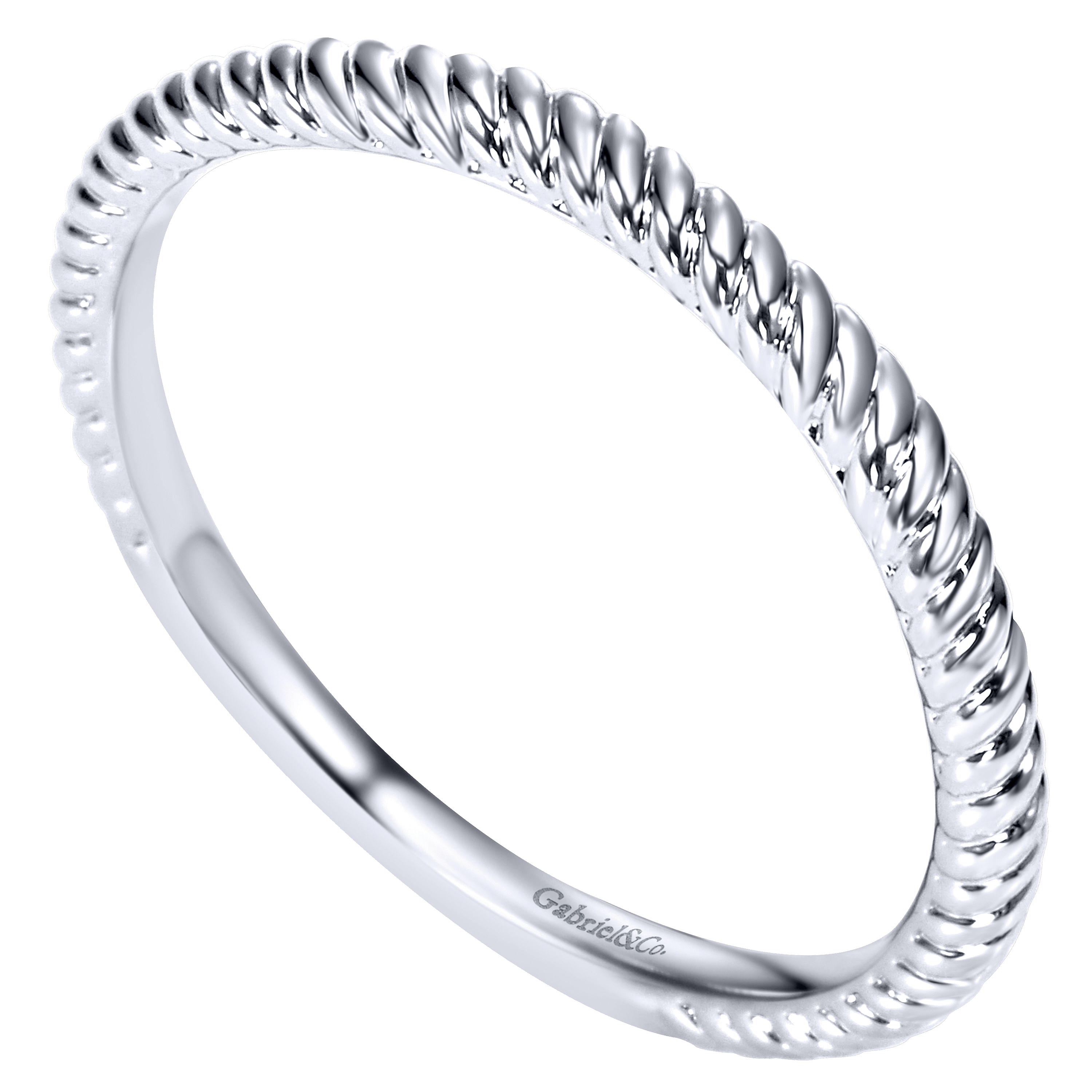 14k White Gold Curved Wedding Band angle 3 14k White Gold Curved Wedding Band angle 3