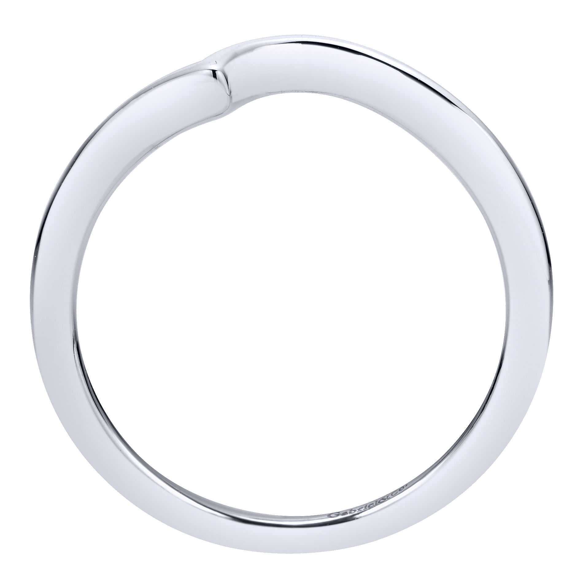 14k White Gold Curved Wedding Band angle 2 14k White Gold Curved Wedding Band angle 2