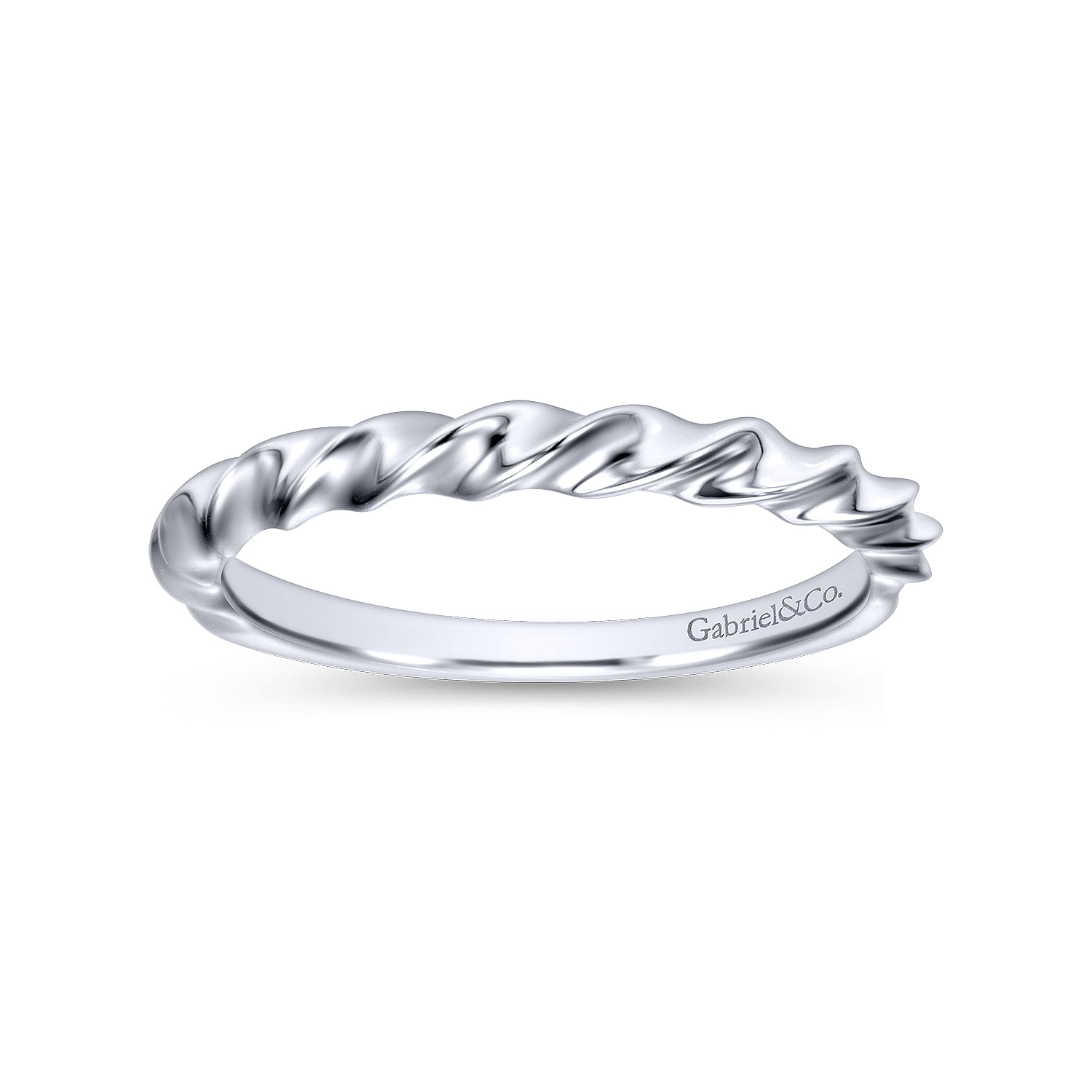 14k White Gold Curved Wedding Band angle 5 14k White Gold Curved Wedding Band angle 5