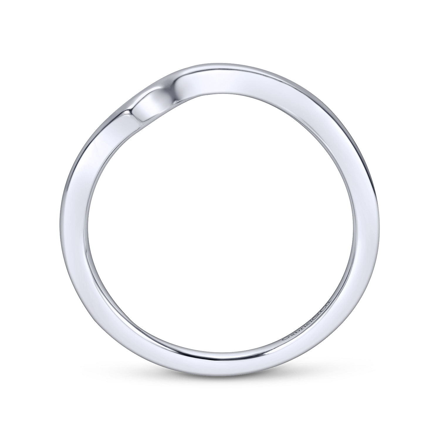 14k White Gold Curved Wedding Band angle 2 14k White Gold Curved Wedding Band angle 2