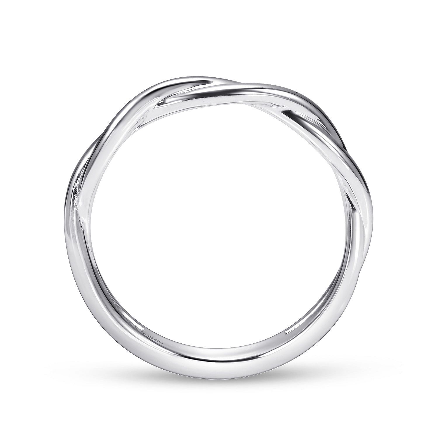 14k White Gold Curved Wedding Band angle 2 14k White Gold Curved Wedding Band angle 2