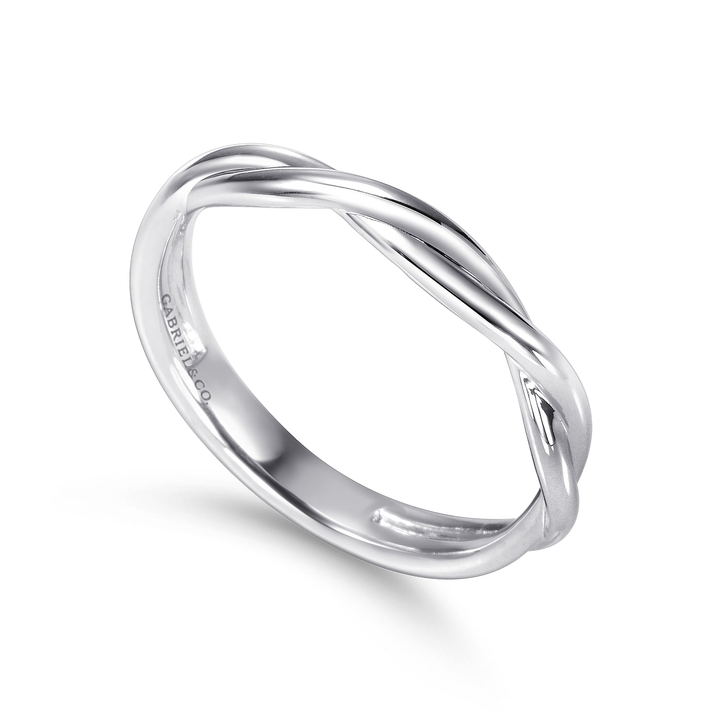 14k White Gold Curved Wedding Band angle 3 14k White Gold Curved Wedding Band angle 3