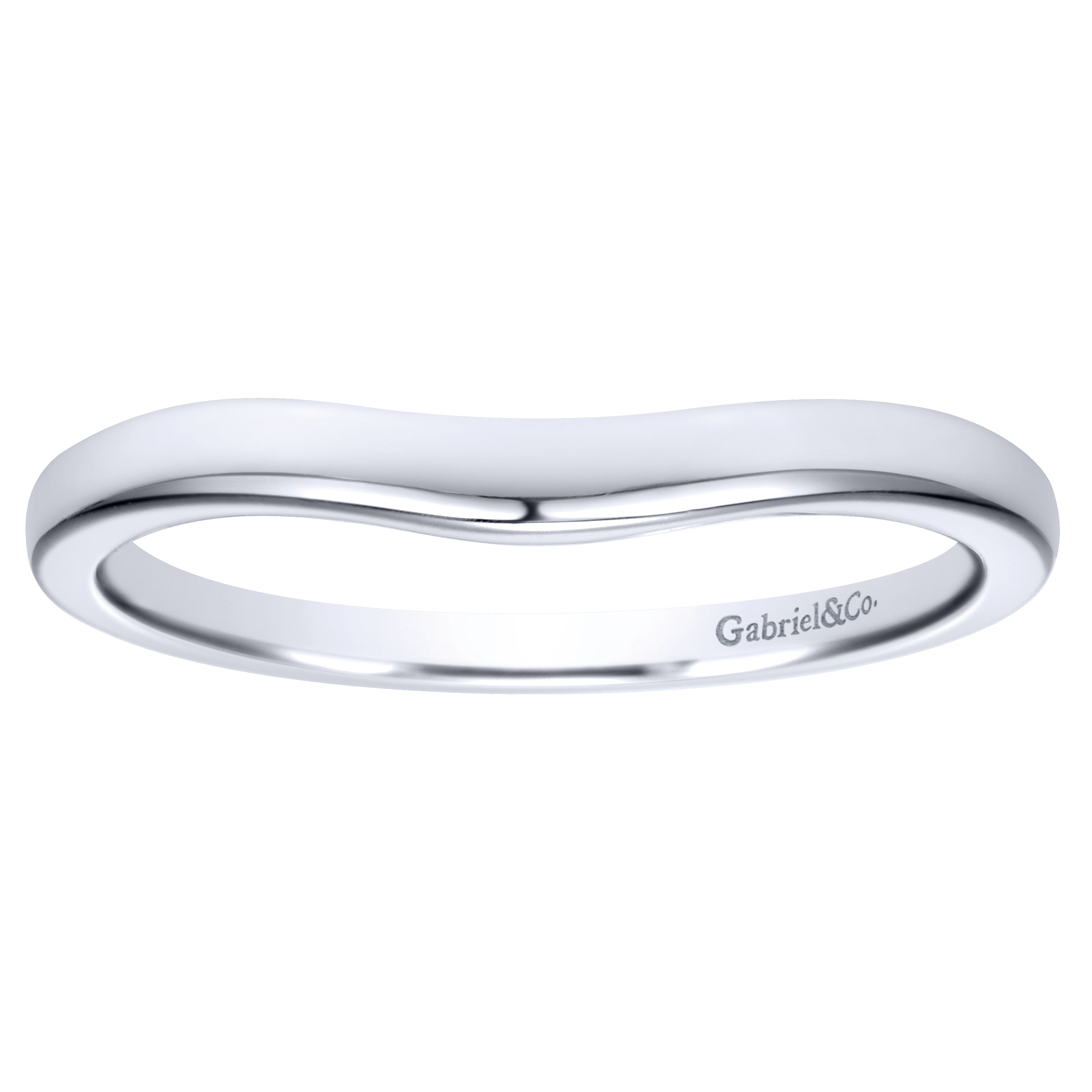14k White Gold Curved Wedding Band angle 5 14k White Gold Curved Wedding Band angle 5