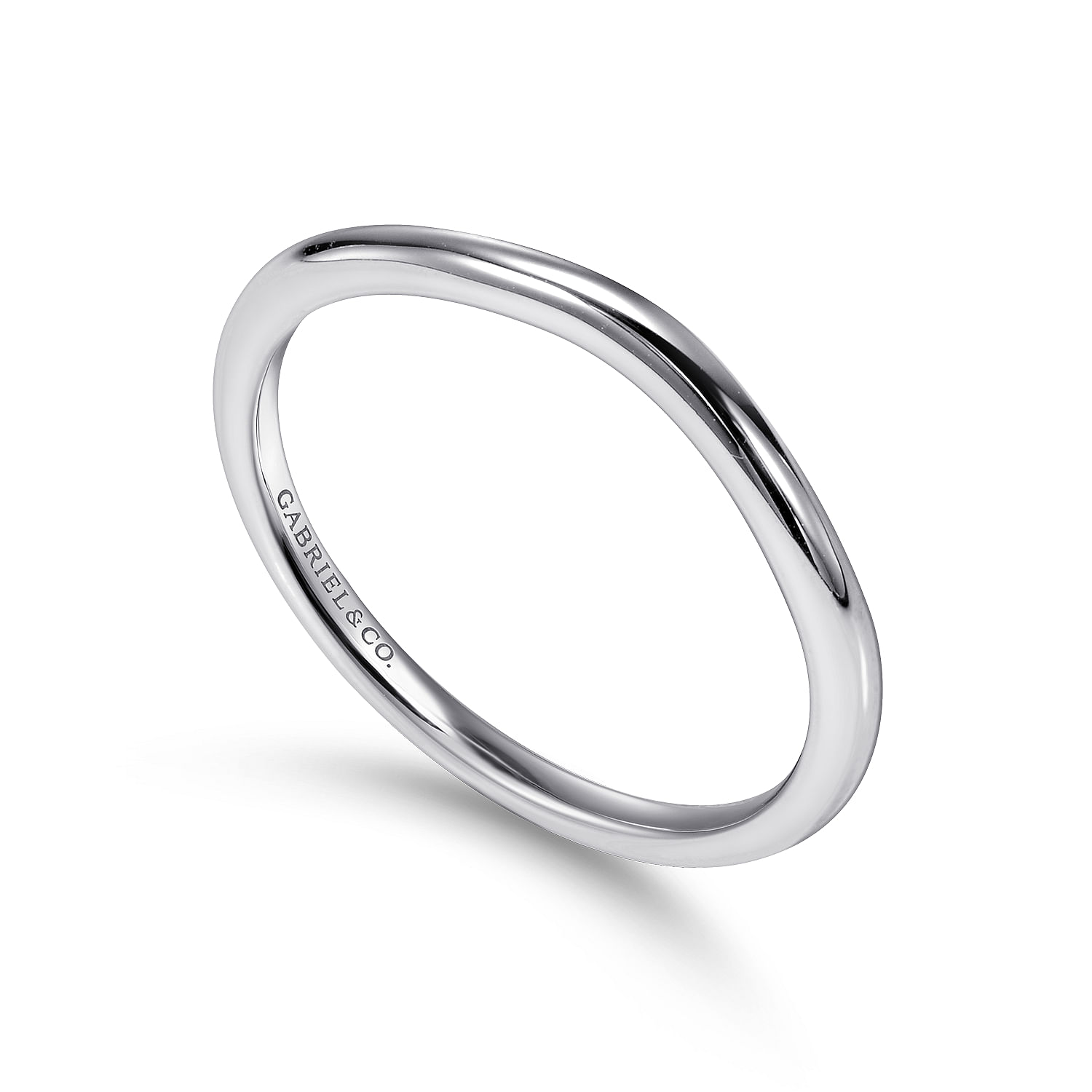 14k White Gold Curved Wedding Band angle 3 14k White Gold Curved Wedding Band angle 3